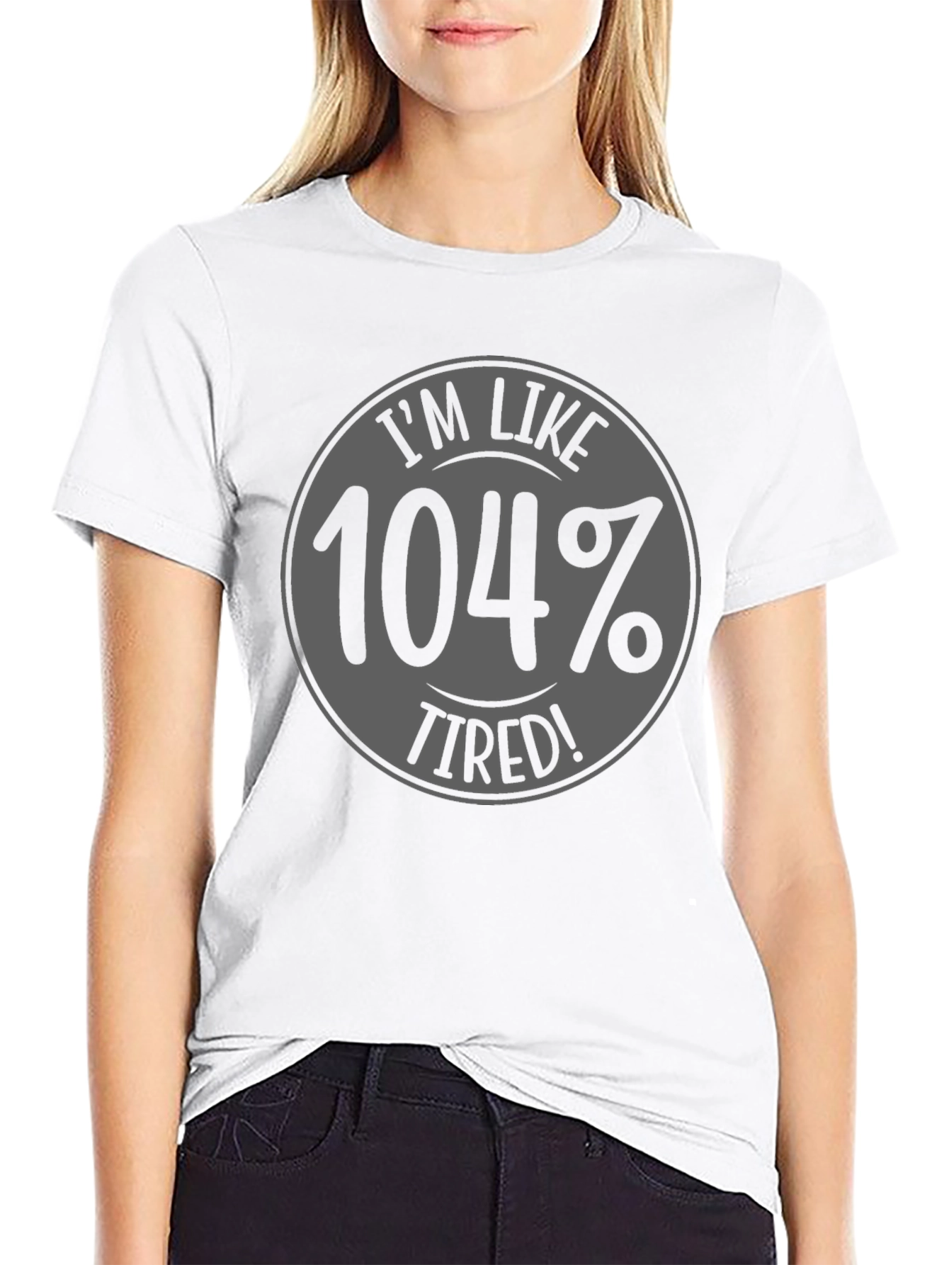 Camiseta Negra - 104% Cansado