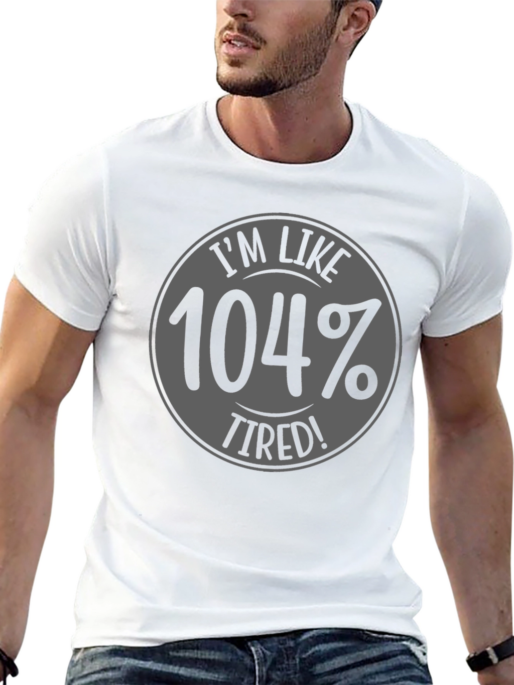 Camiseta Negra - 104% Cansado