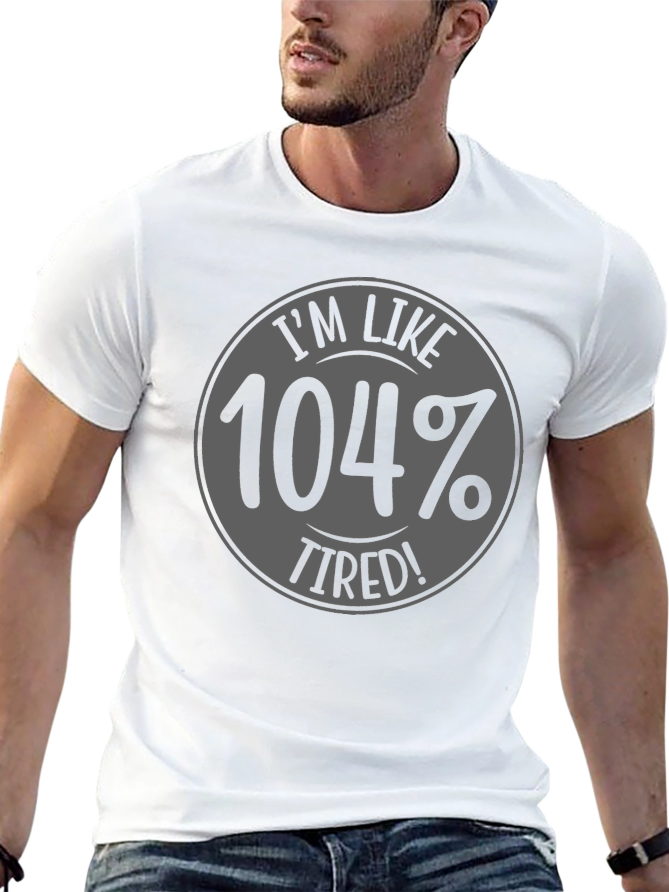 Camiseta Negra - 104% Cansado