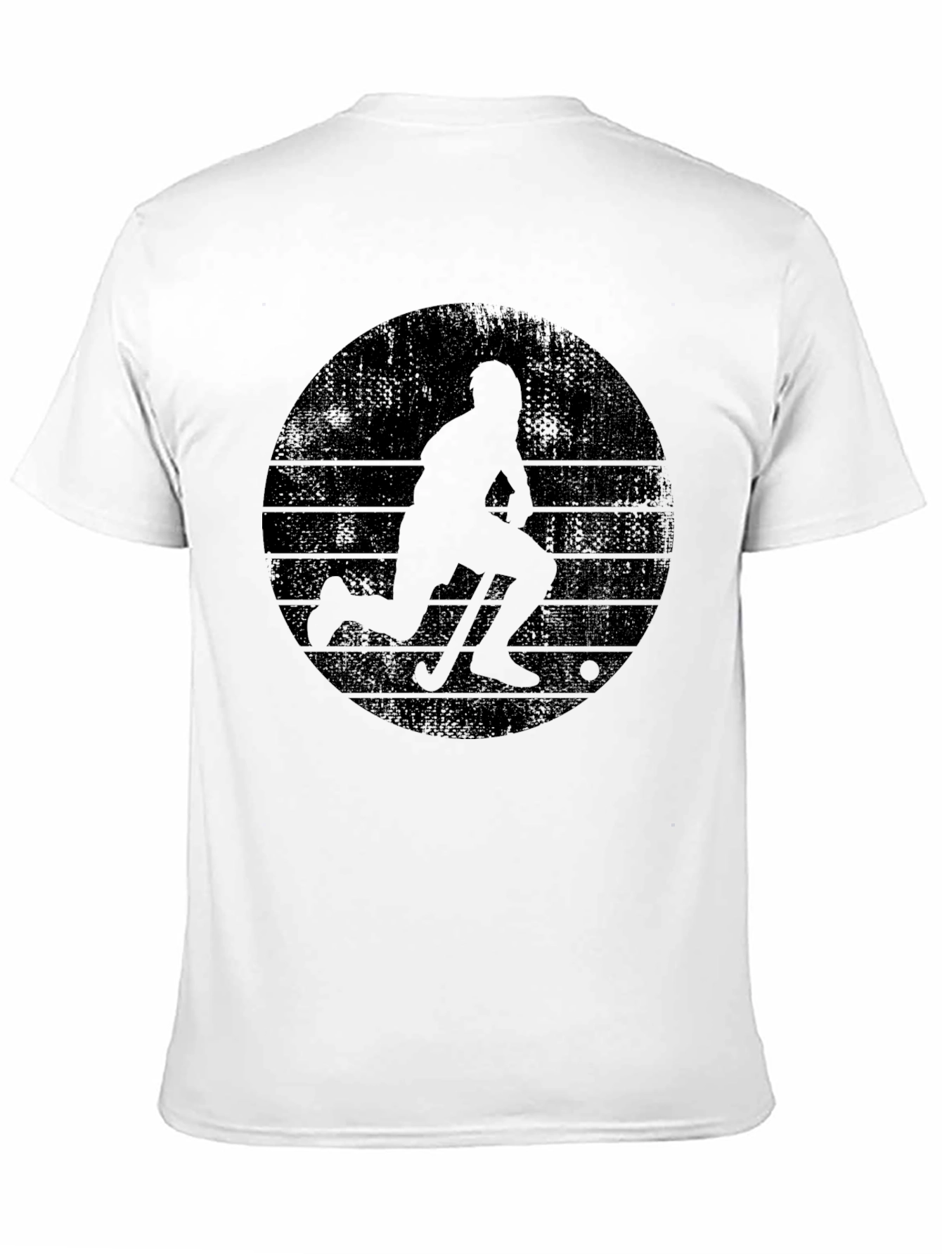 Camiseta Hombre Diseño Hockey Vintage Negra