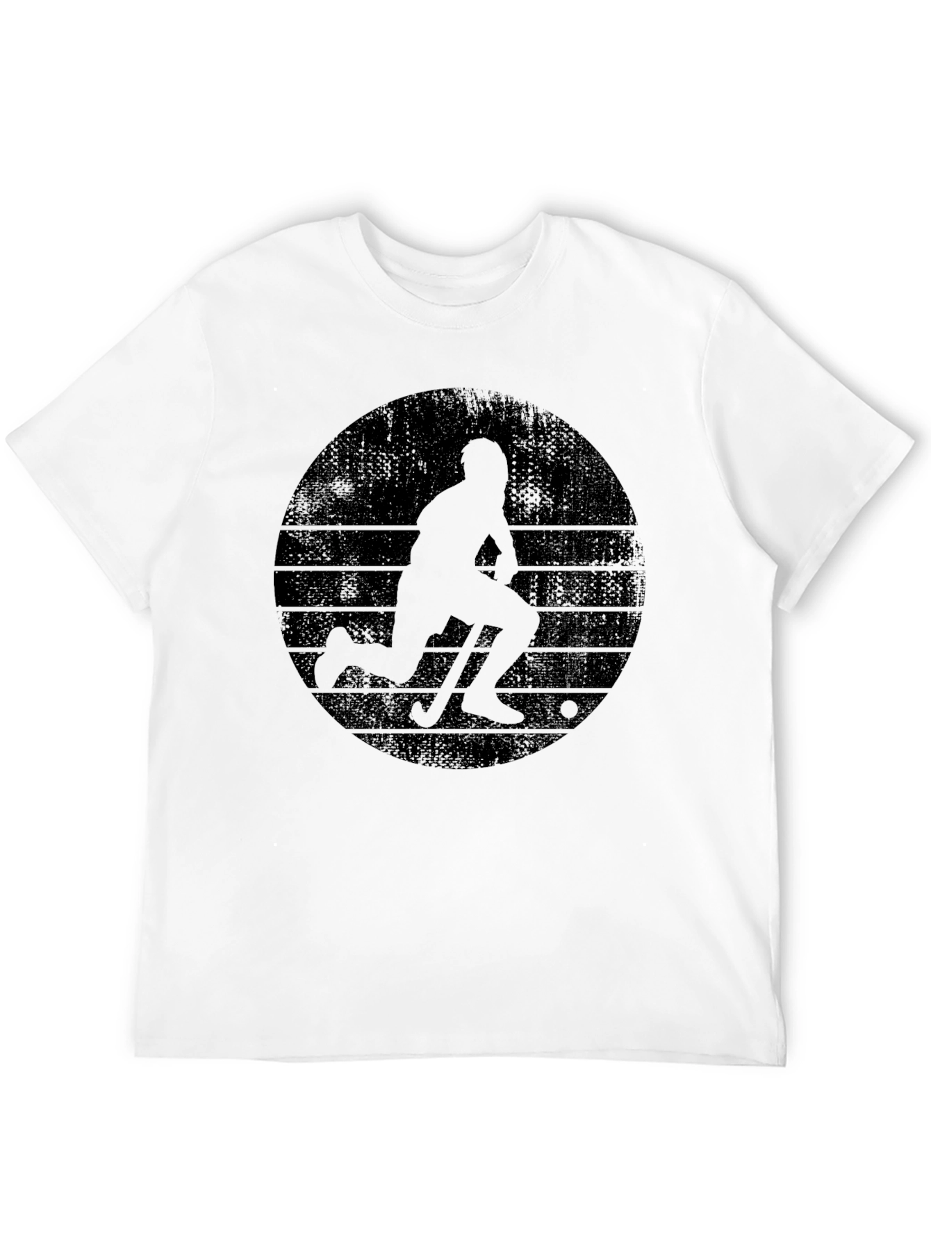 Camiseta Hombre Diseño Hockey Vintage Negra