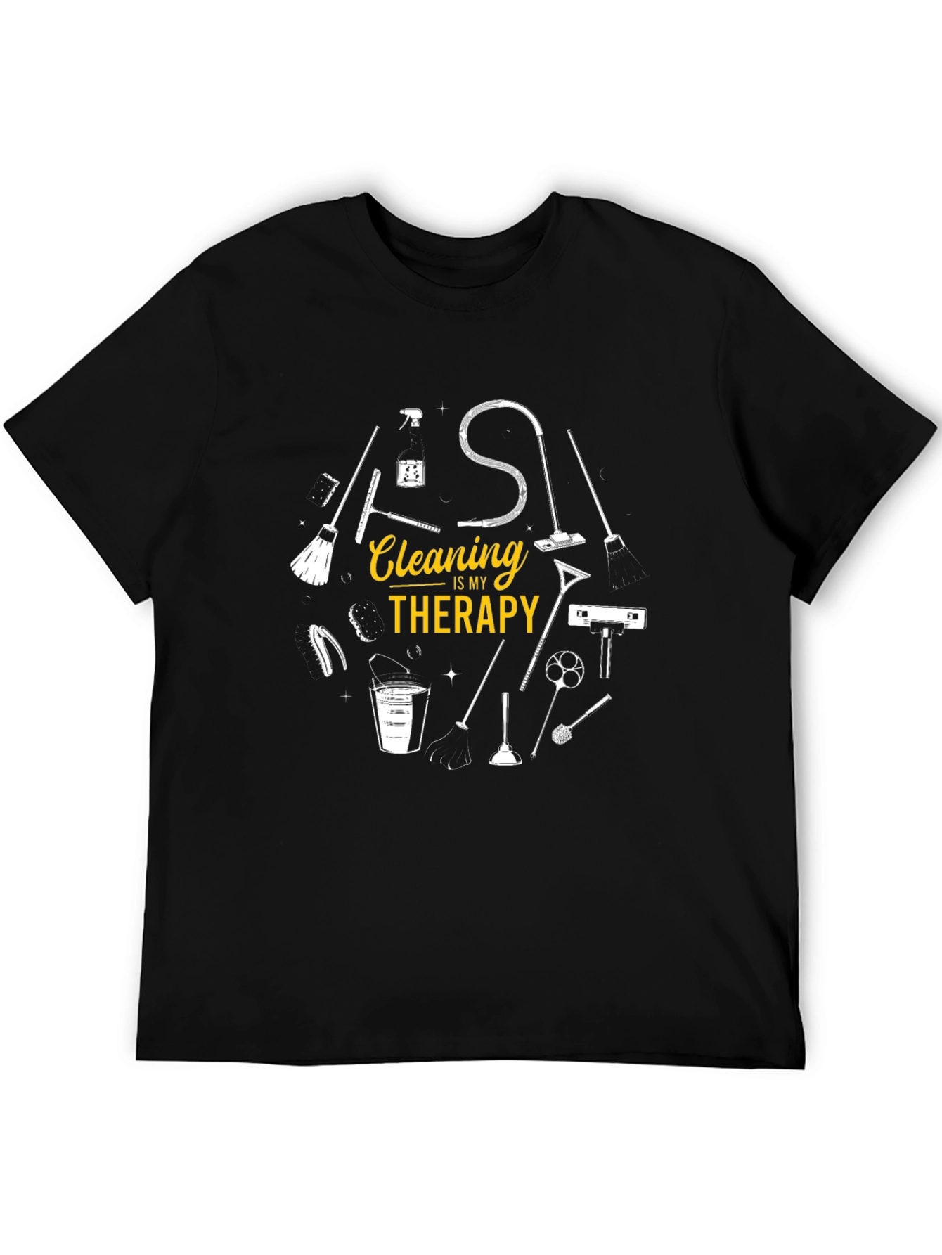 Camiseta Negra Cleaning Therapy para Hombre
