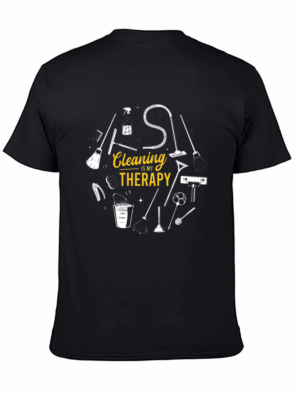 Camiseta Negra Cleaning Therapy para Hombre