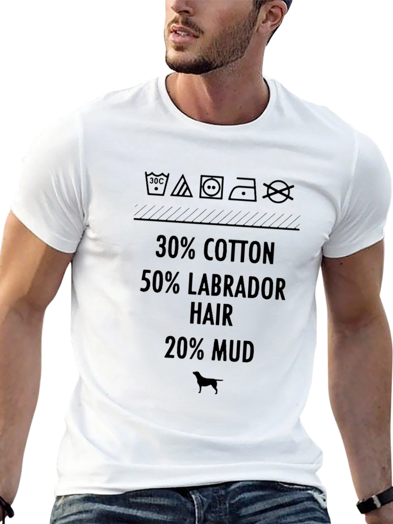 Camiseta Hombre Humorística Labrador - 30% Algodón