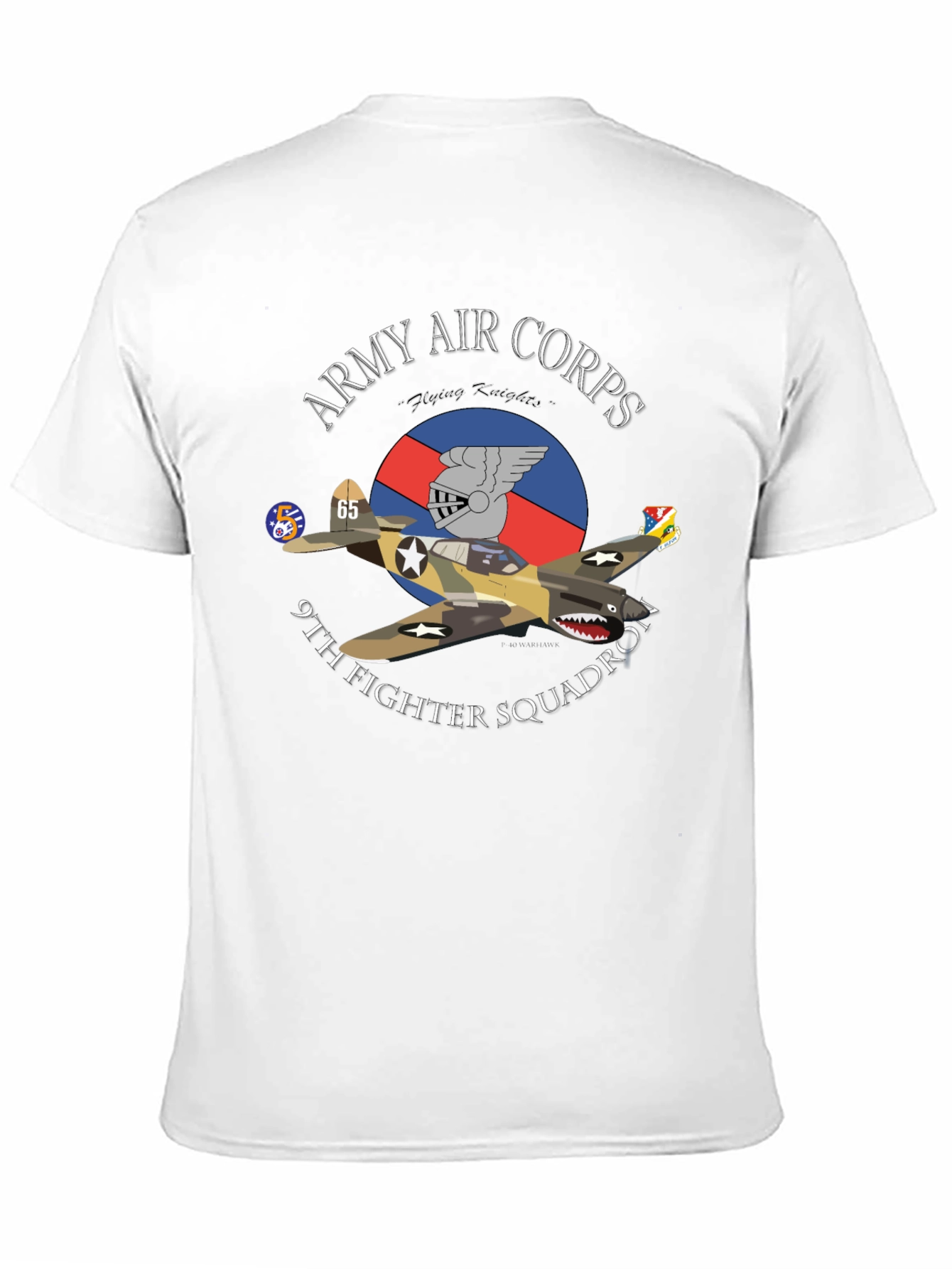 Camiseta Negra con Diseño de Aviación de la 9th Fighter Squadron