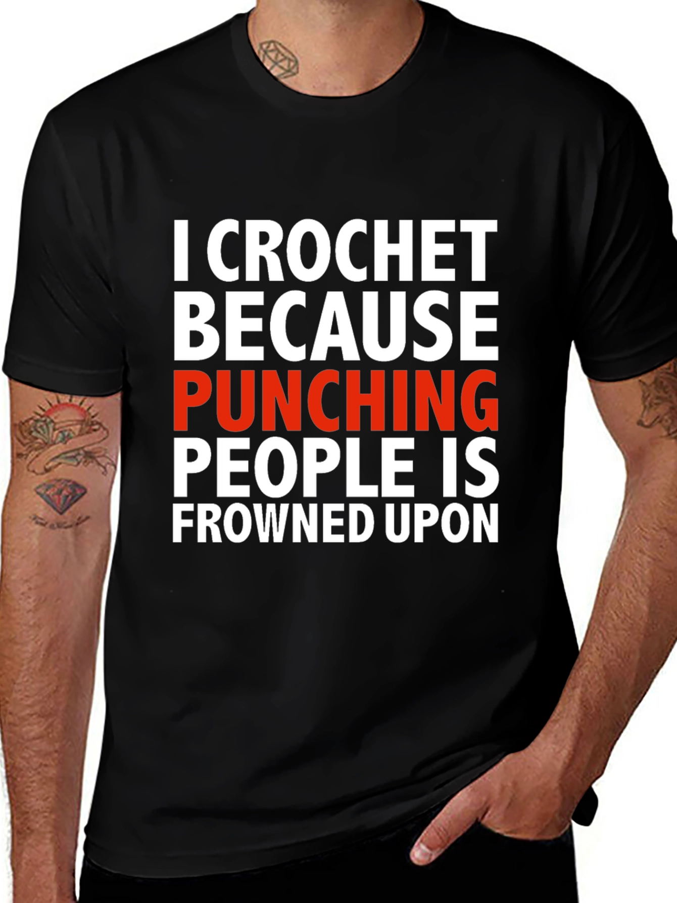 Camiseta Crochet porque golpear está mal visto