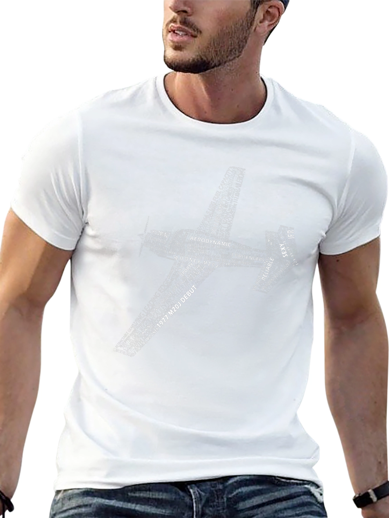 Camiseta Negra Avión Mooney M20J Debut 1977