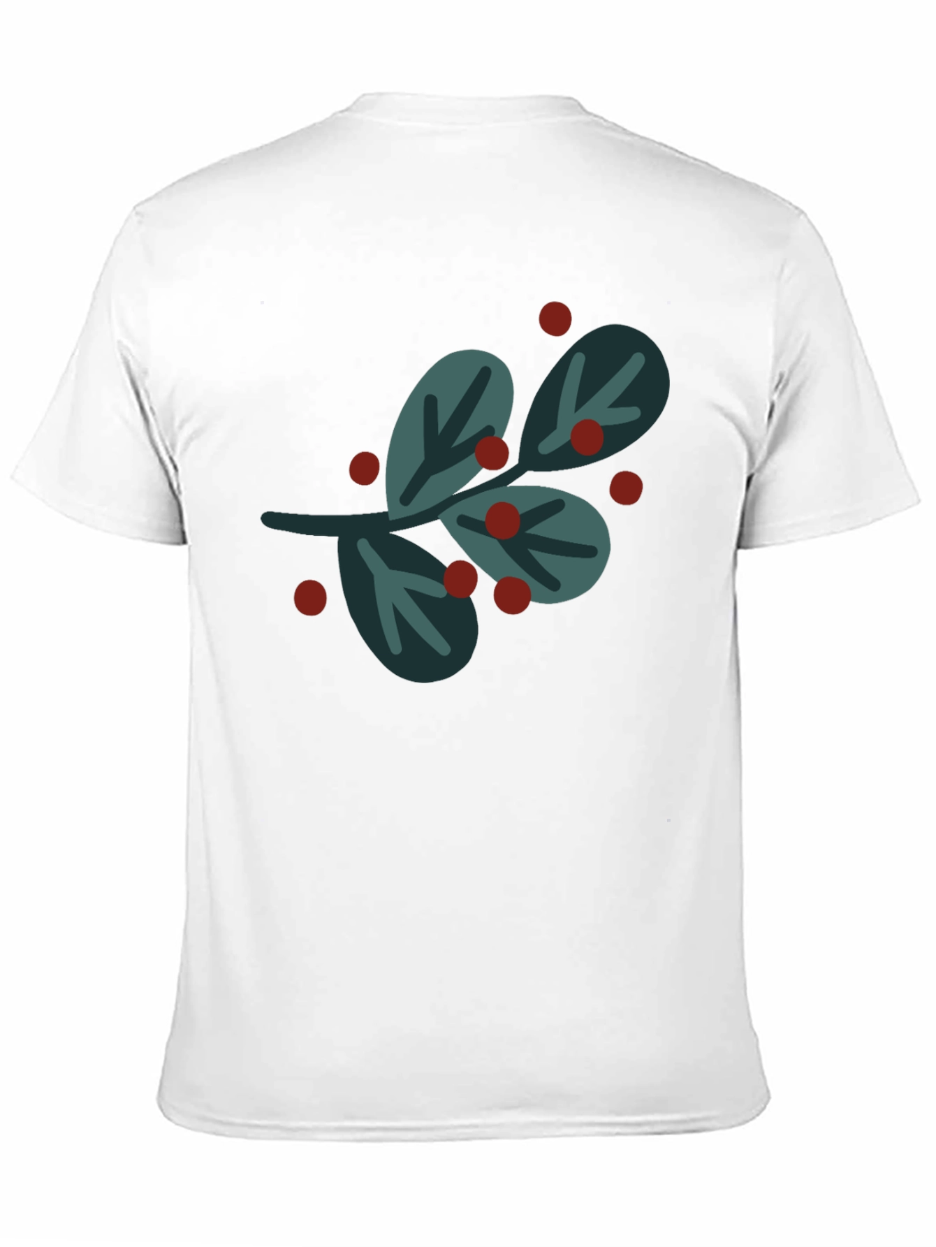 Camiseta Negra con Diseño de Muérdago