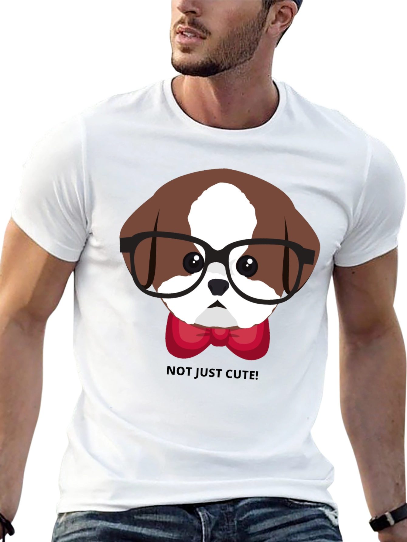 Camiseta Negra con Diseño de Perro Inteligente