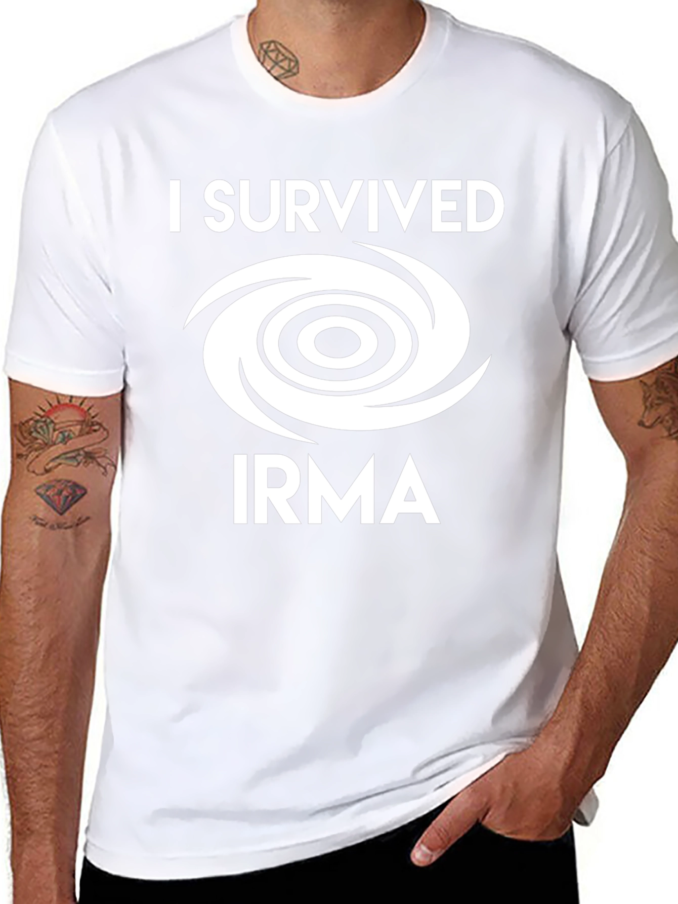 Camiseta Hombre Sobreviví a Irma Negra