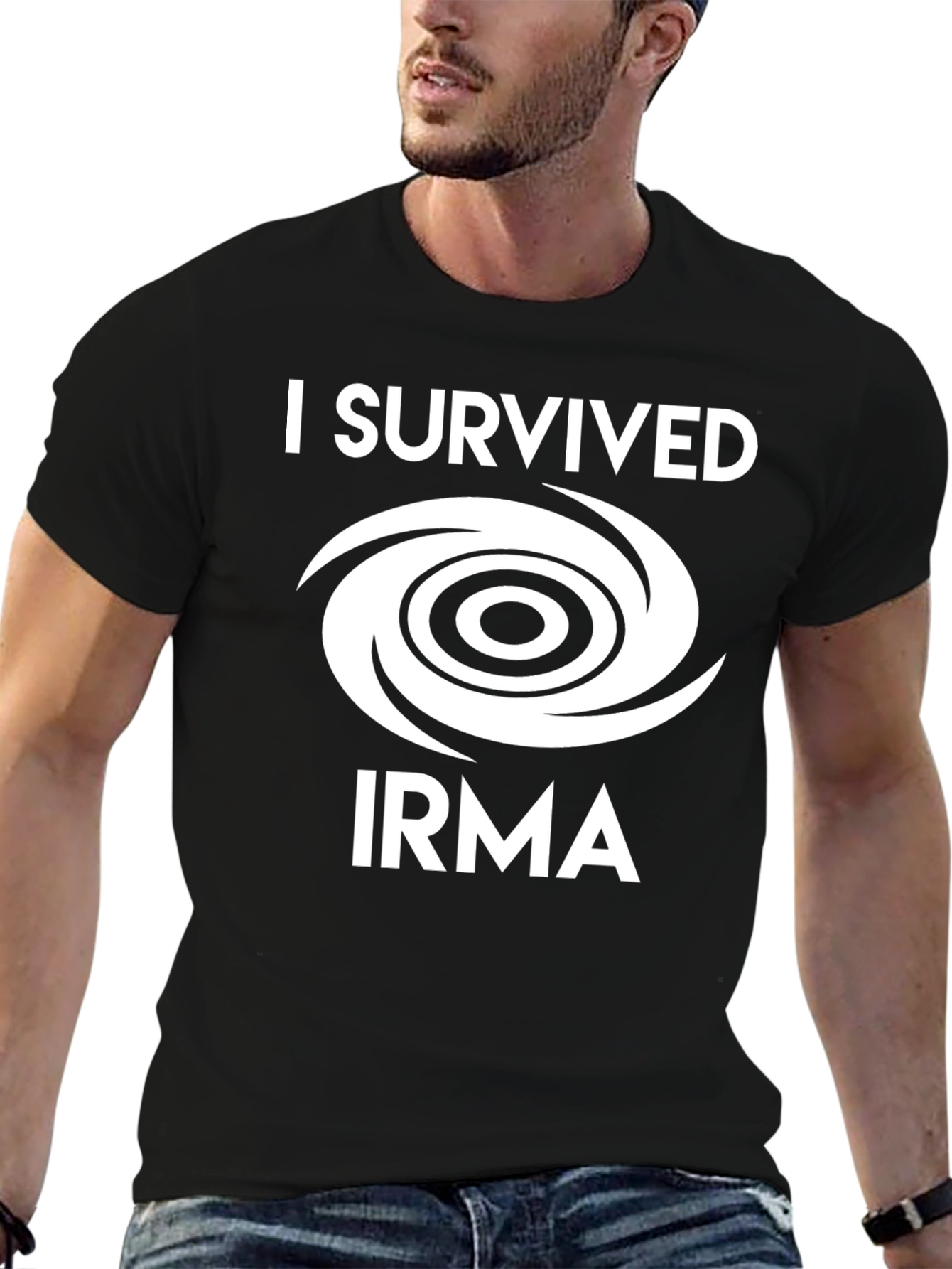 Camiseta Hombre Sobreviví a Irma Negra