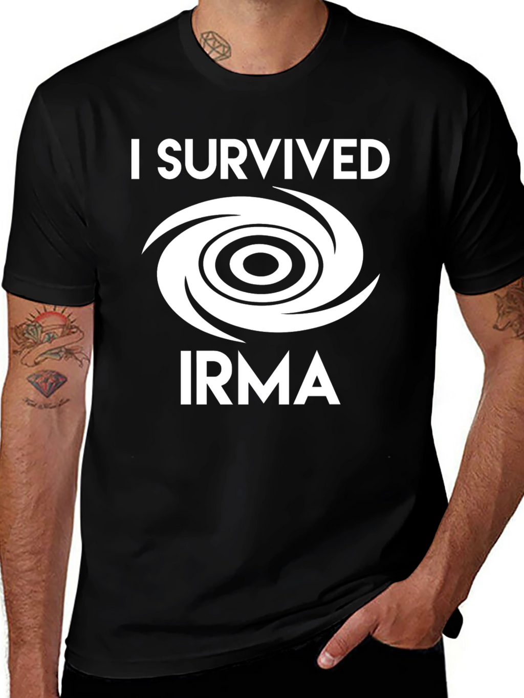 Camiseta Hombre Sobreviví a Irma Negra