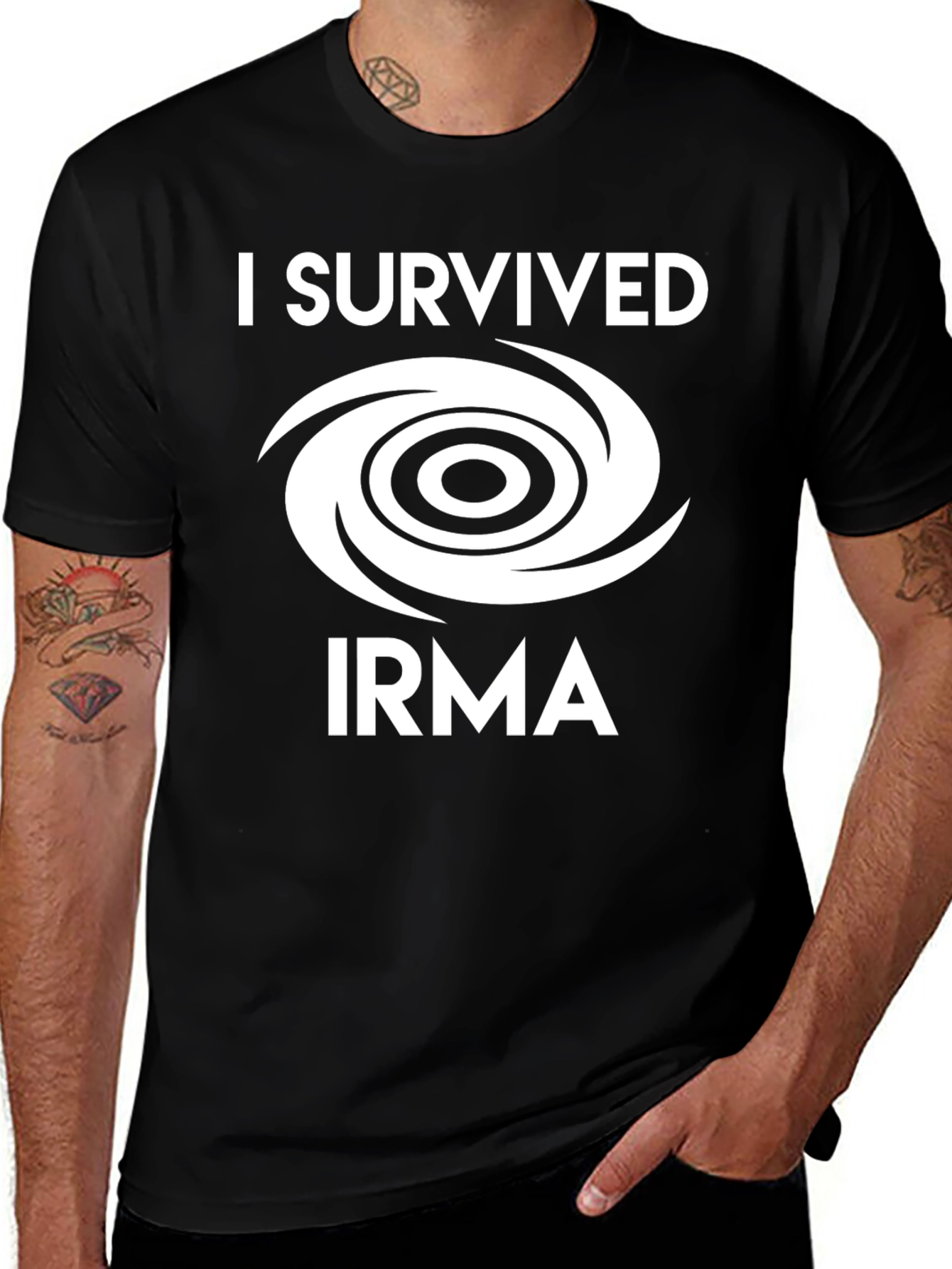 Camiseta Hombre Sobreviví a Irma Negra