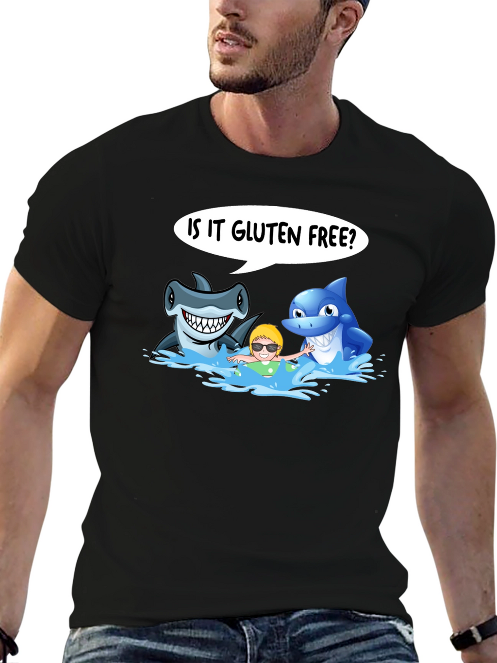 Camiseta Hombre Tiburones Gluten Free