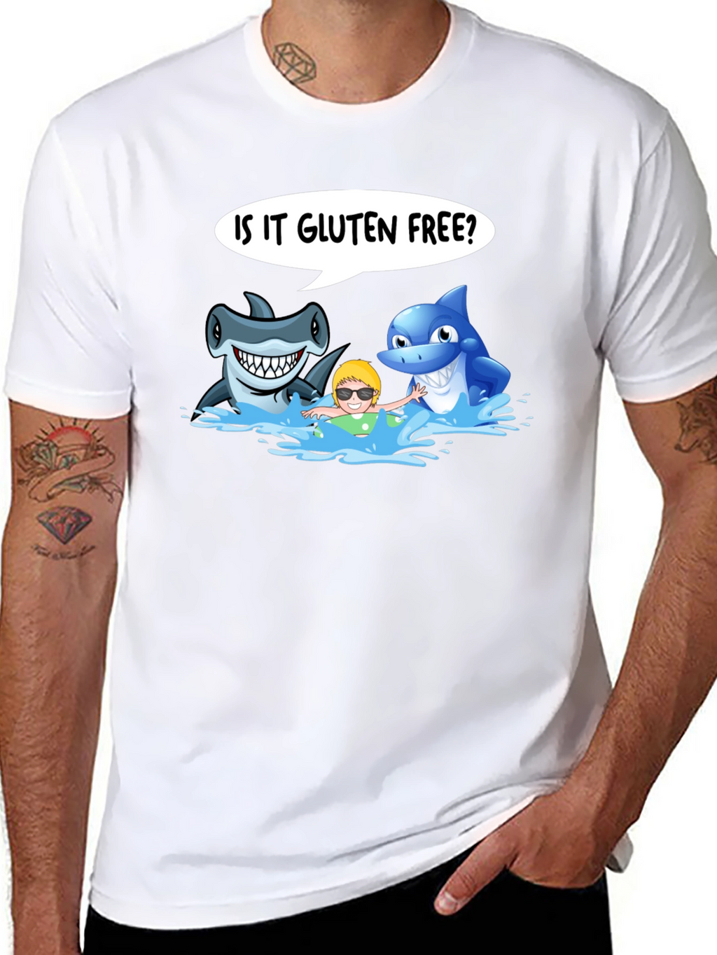 Camiseta Hombre Tiburones Gluten Free