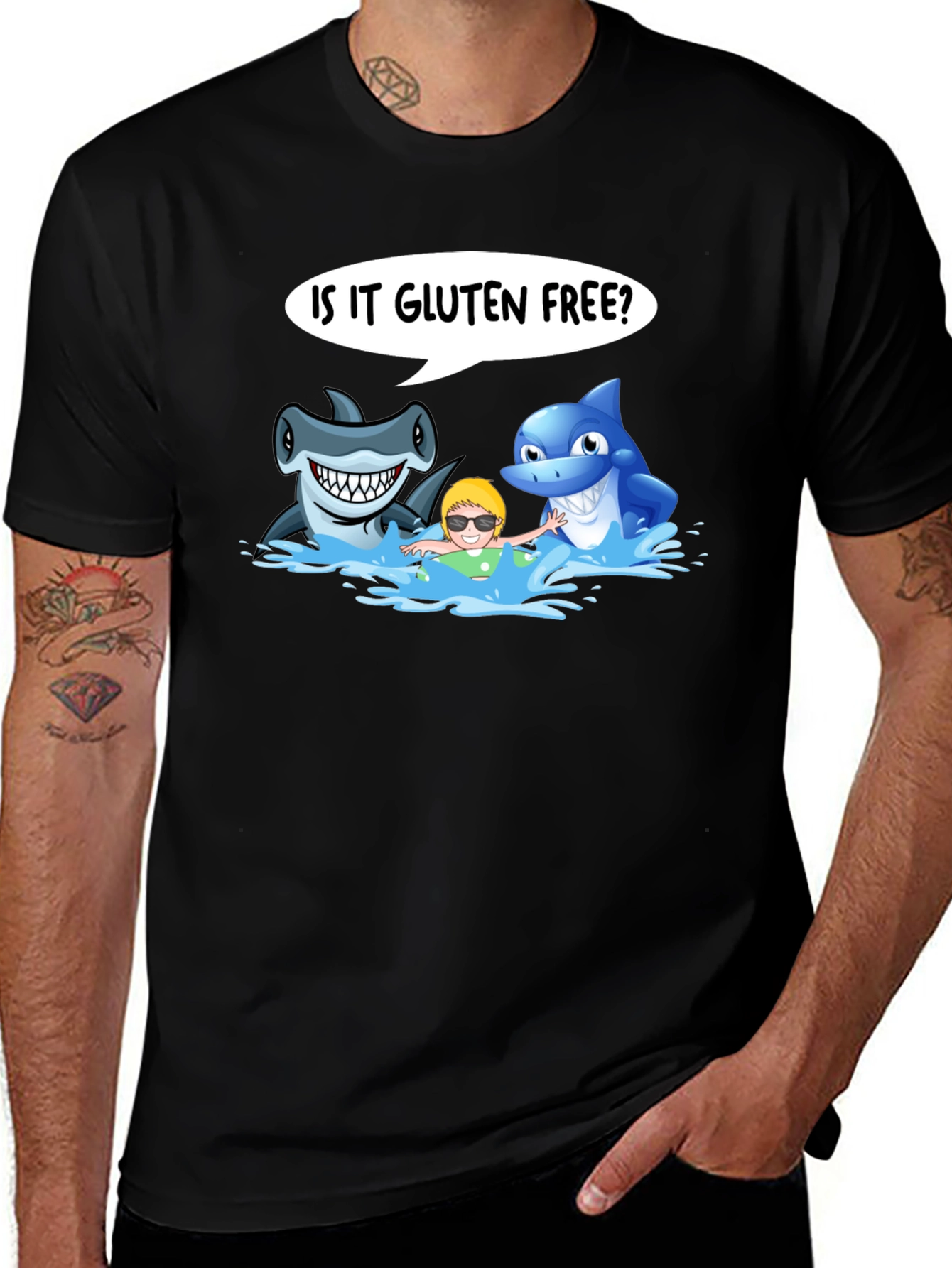 Camiseta Hombre Tiburones Gluten Free