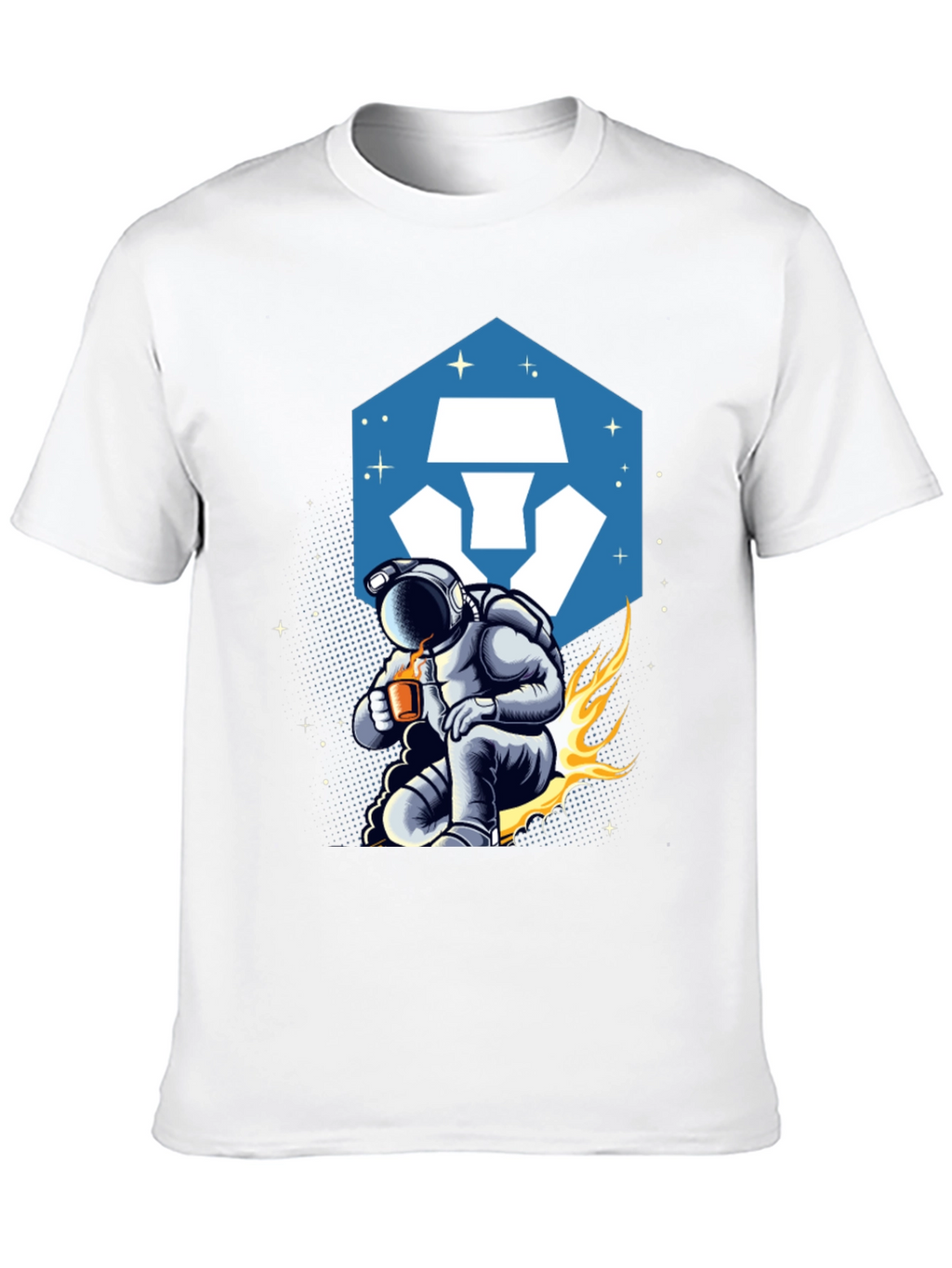 Camiseta Hombre Astronauta Crypto con Estilo Cósmico