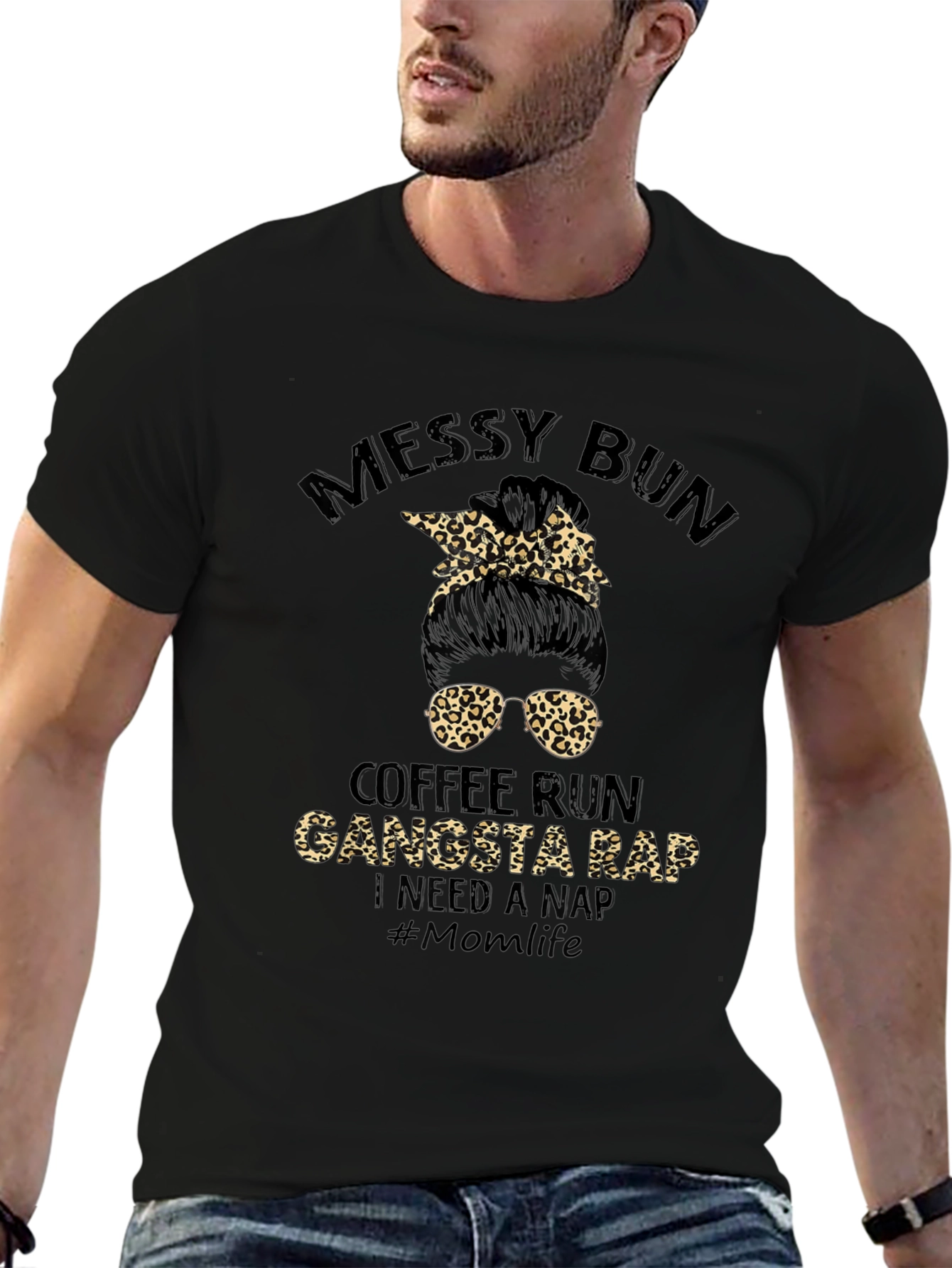 Camiseta Messy Bun Coffee Run Gangsta Rap