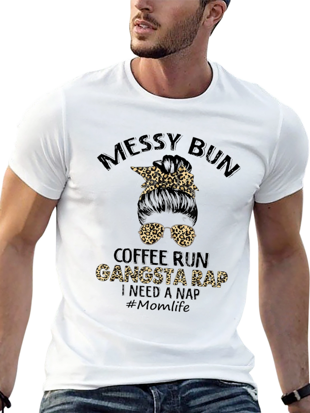 Camiseta Messy Bun Coffee Run Gangsta Rap