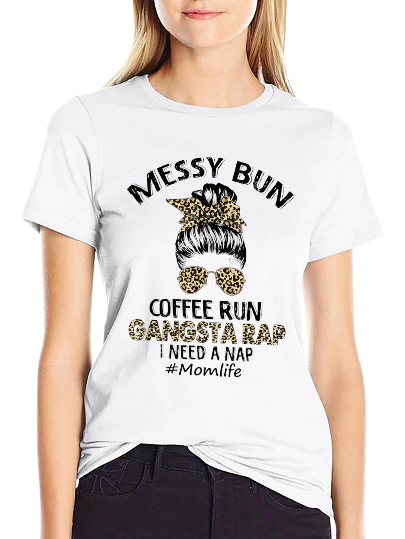 Camiseta Messy Bun Coffee Run Gangsta Rap