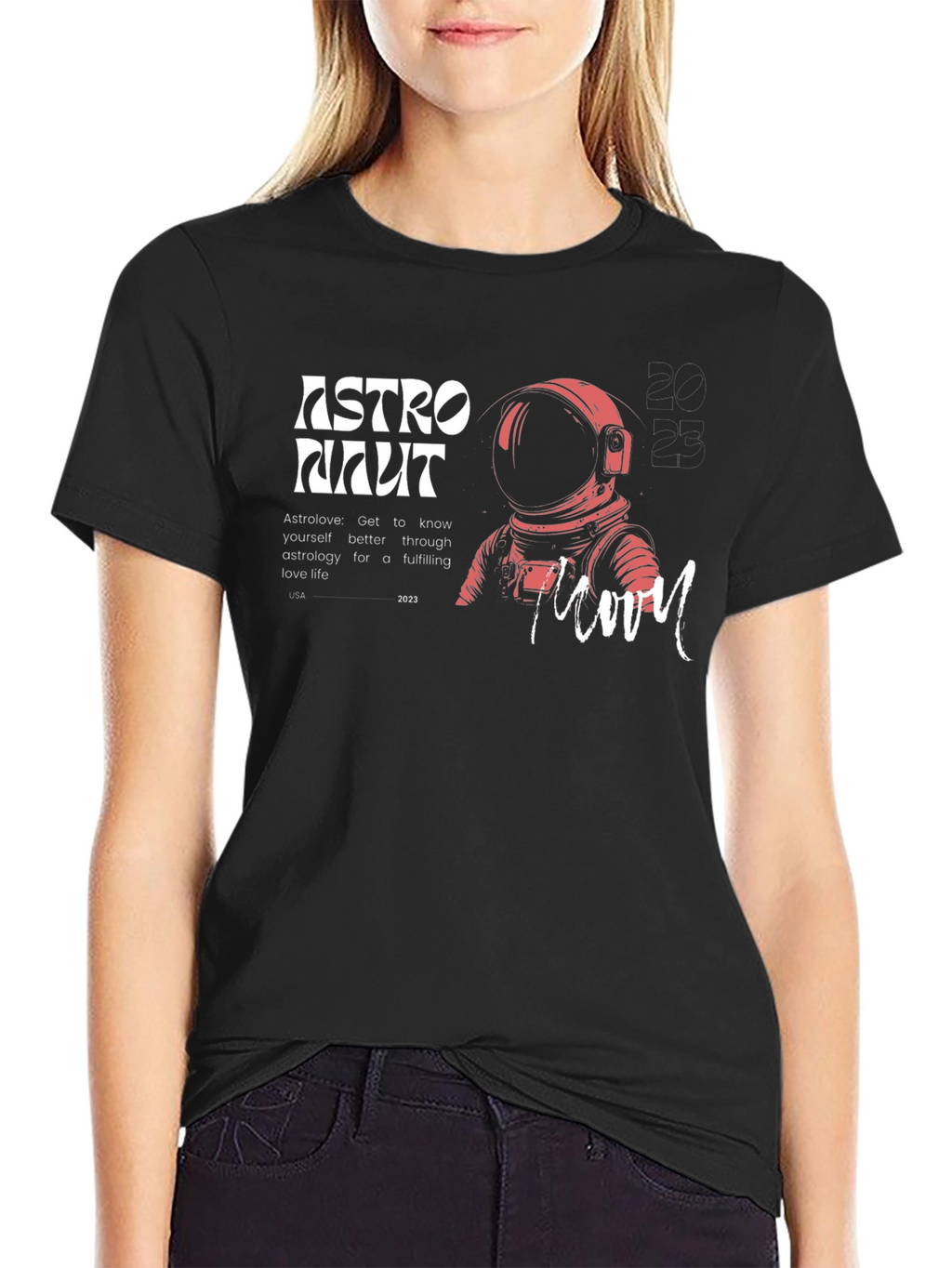 Camiseta Astronauta Moon Algodón Diseño Único