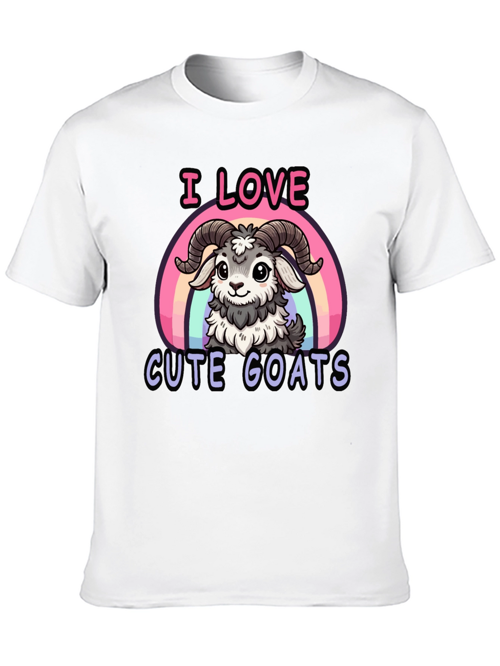 Camiseta Negra Amo Cabras Adorables