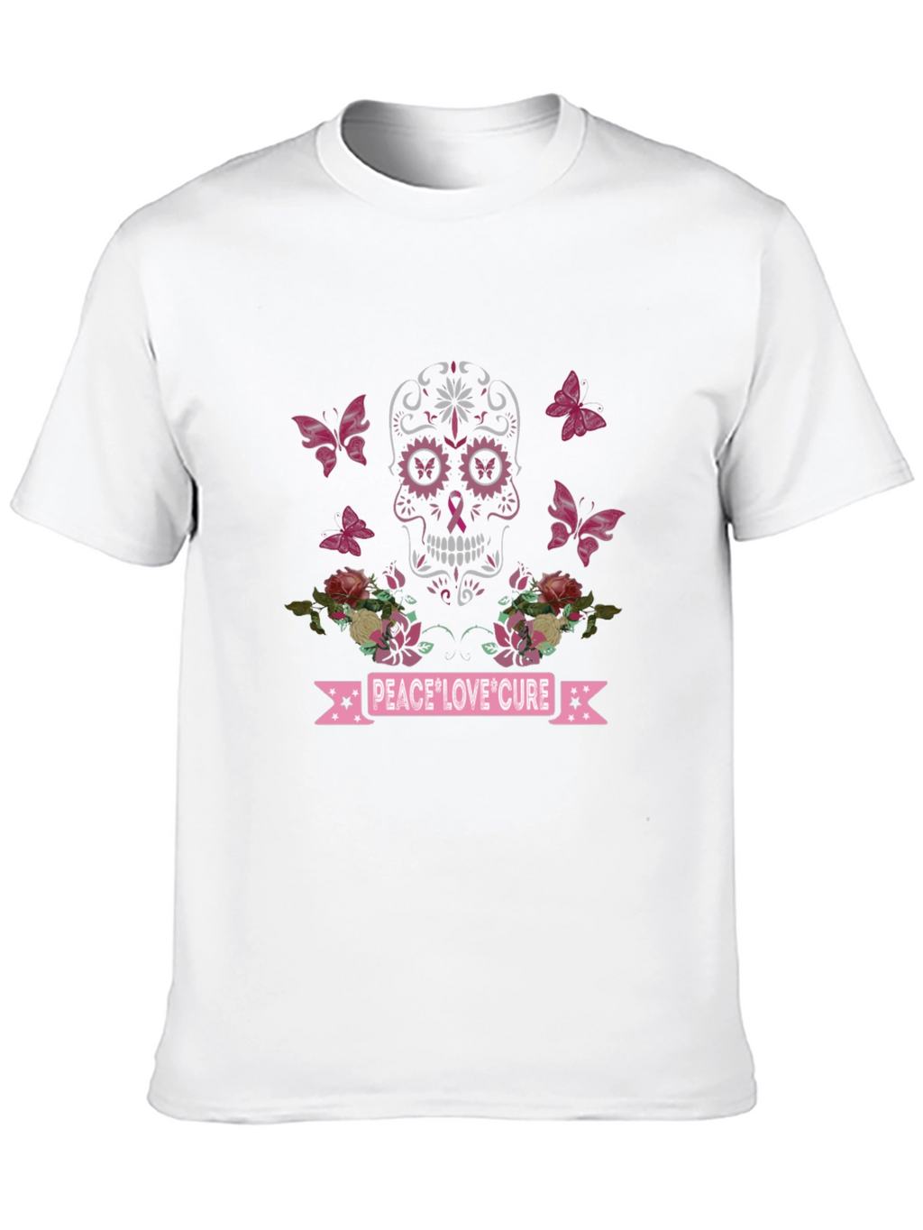 Camiseta Calavera Conciencia Cáncer de Mama