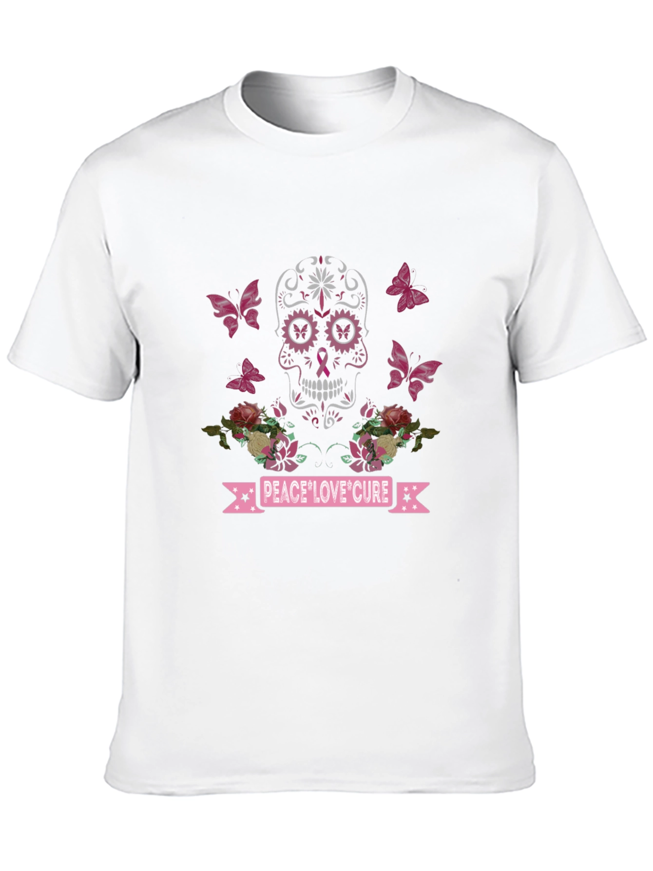 Camiseta Calavera Conciencia Cáncer de Mama