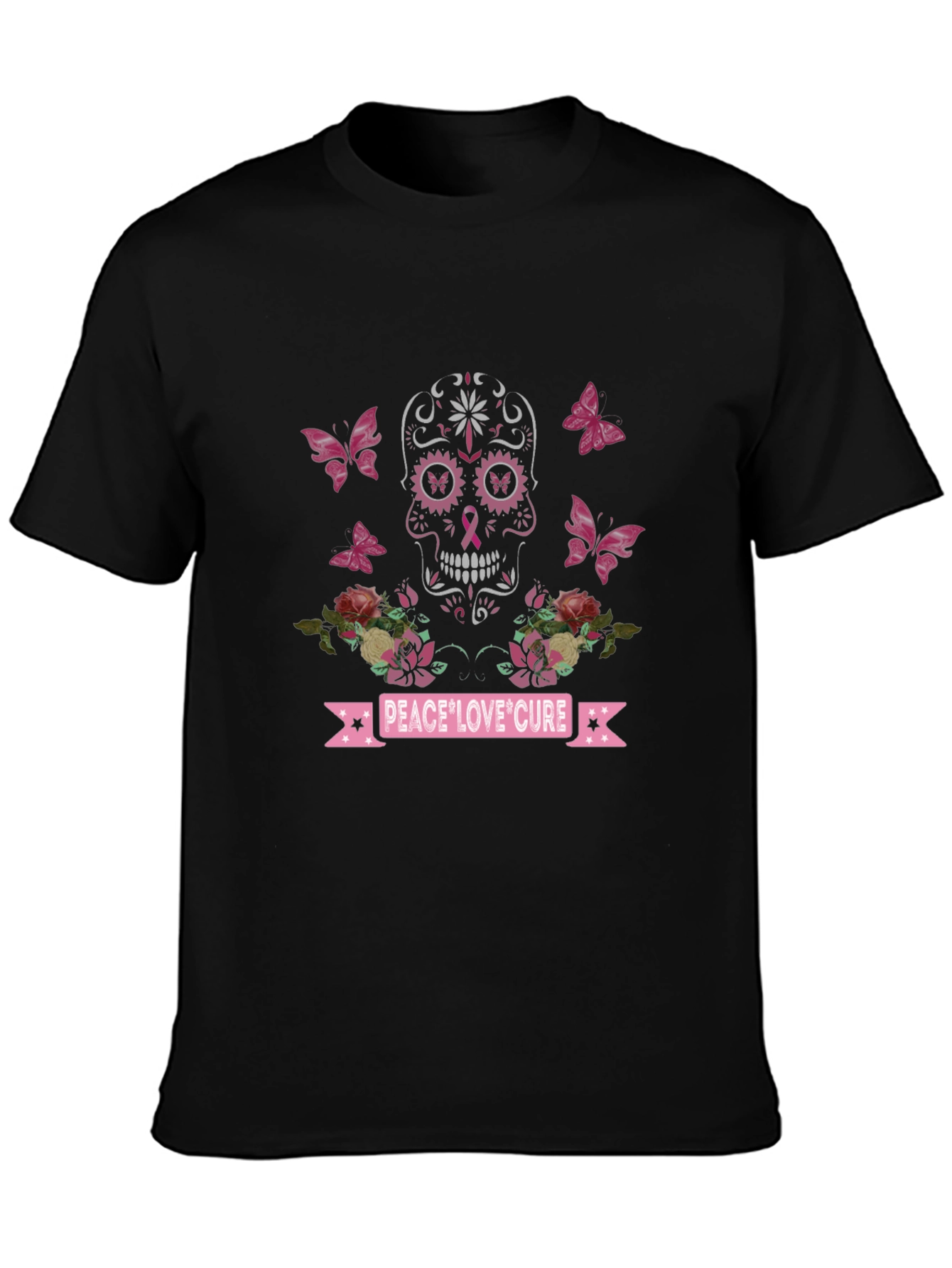 Camiseta Calavera Conciencia Cáncer de Mama