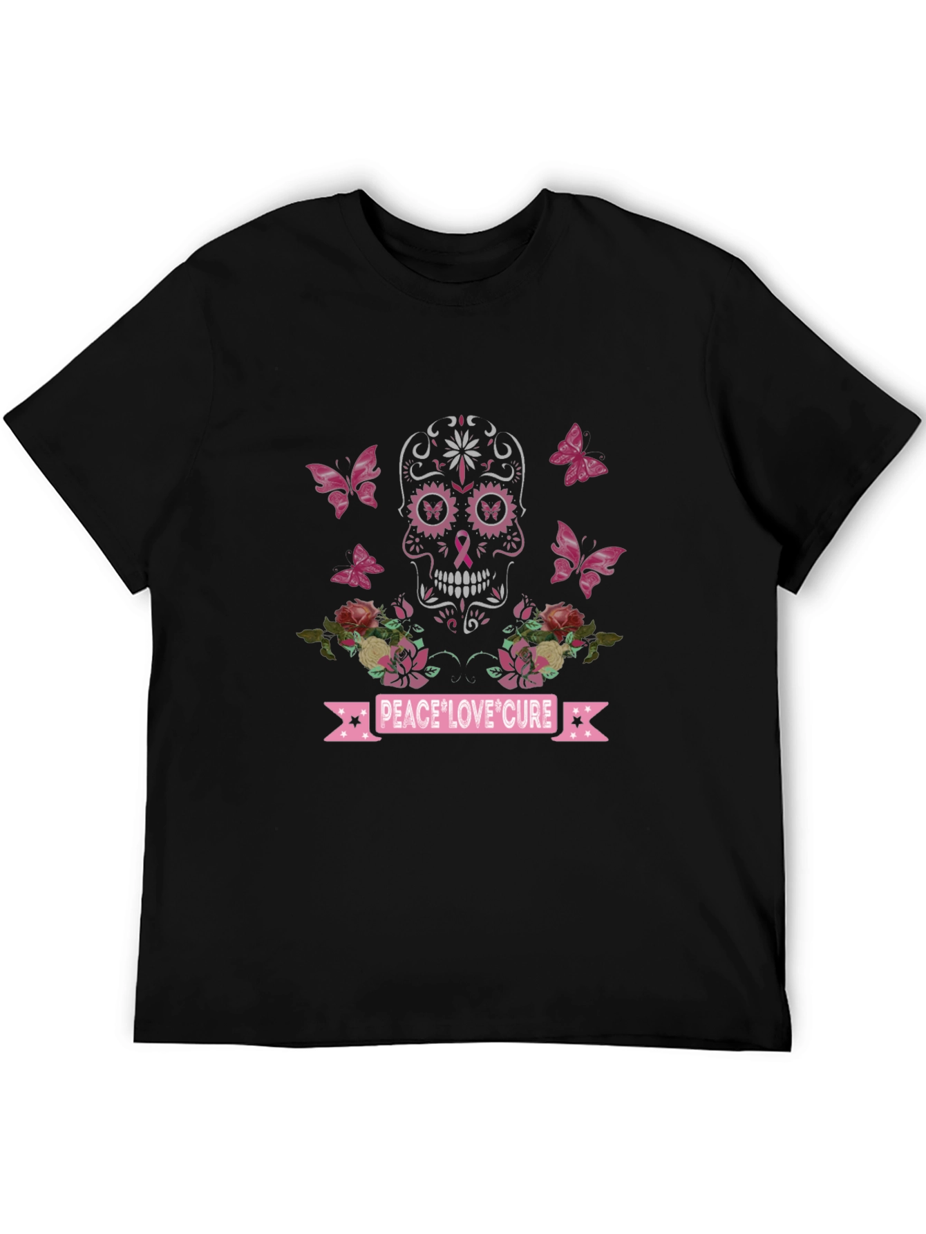 Camiseta Calavera Conciencia Cáncer de Mama