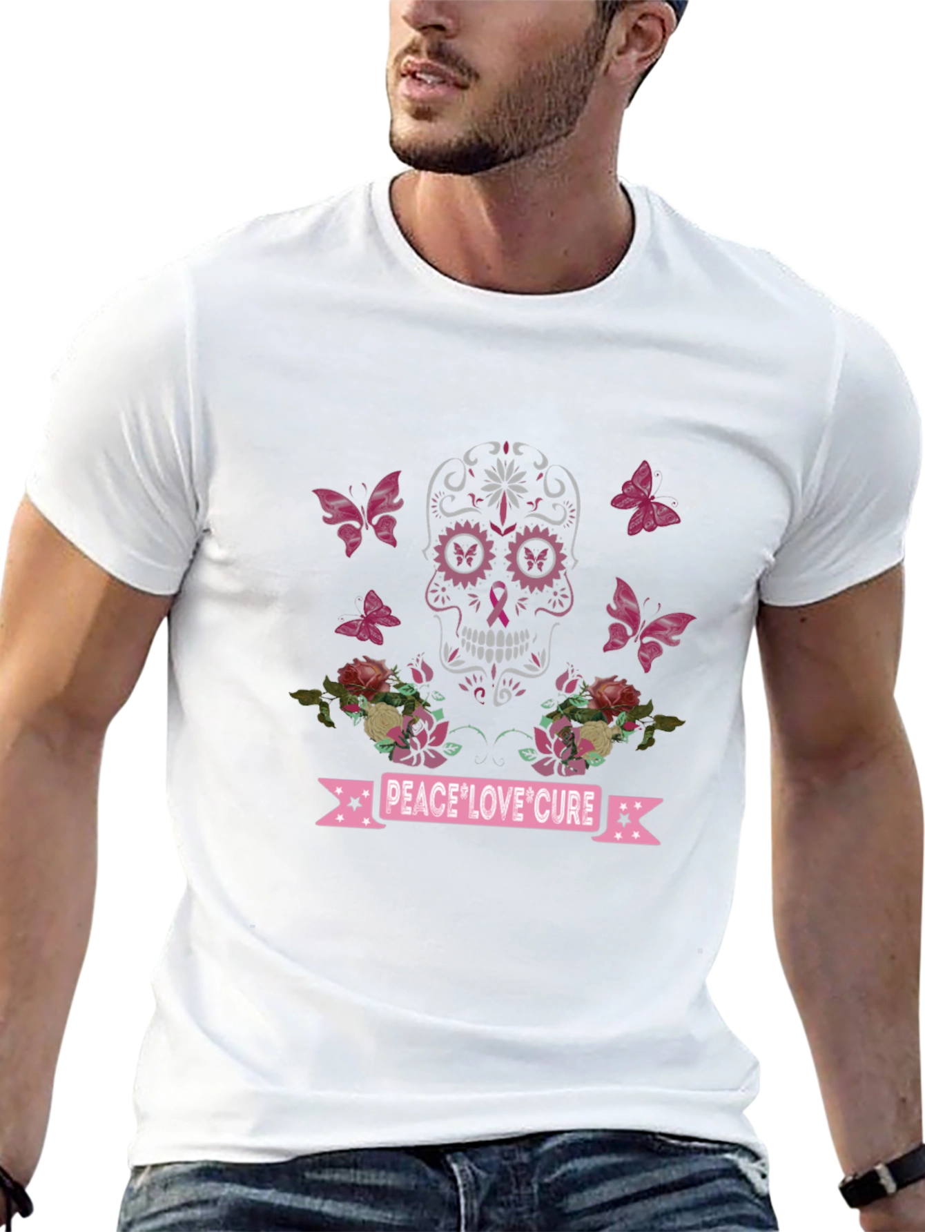 Camiseta Calavera Conciencia Cáncer de Mama