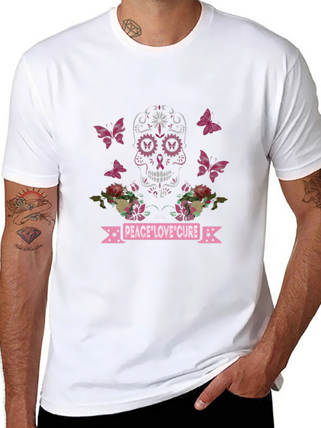 Camiseta Calavera Conciencia Cáncer de Mama