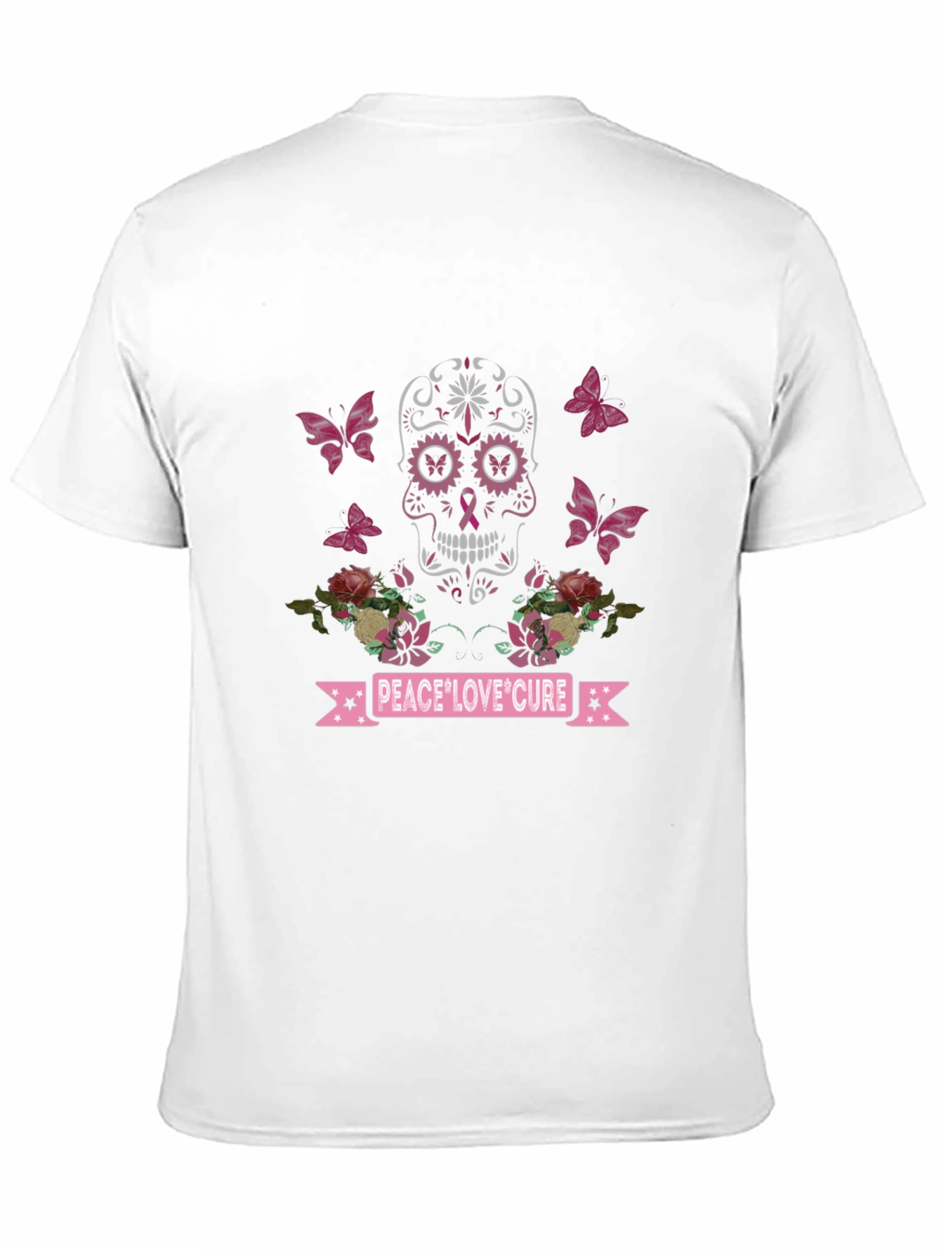 Camiseta Calavera Conciencia Cáncer de Mama