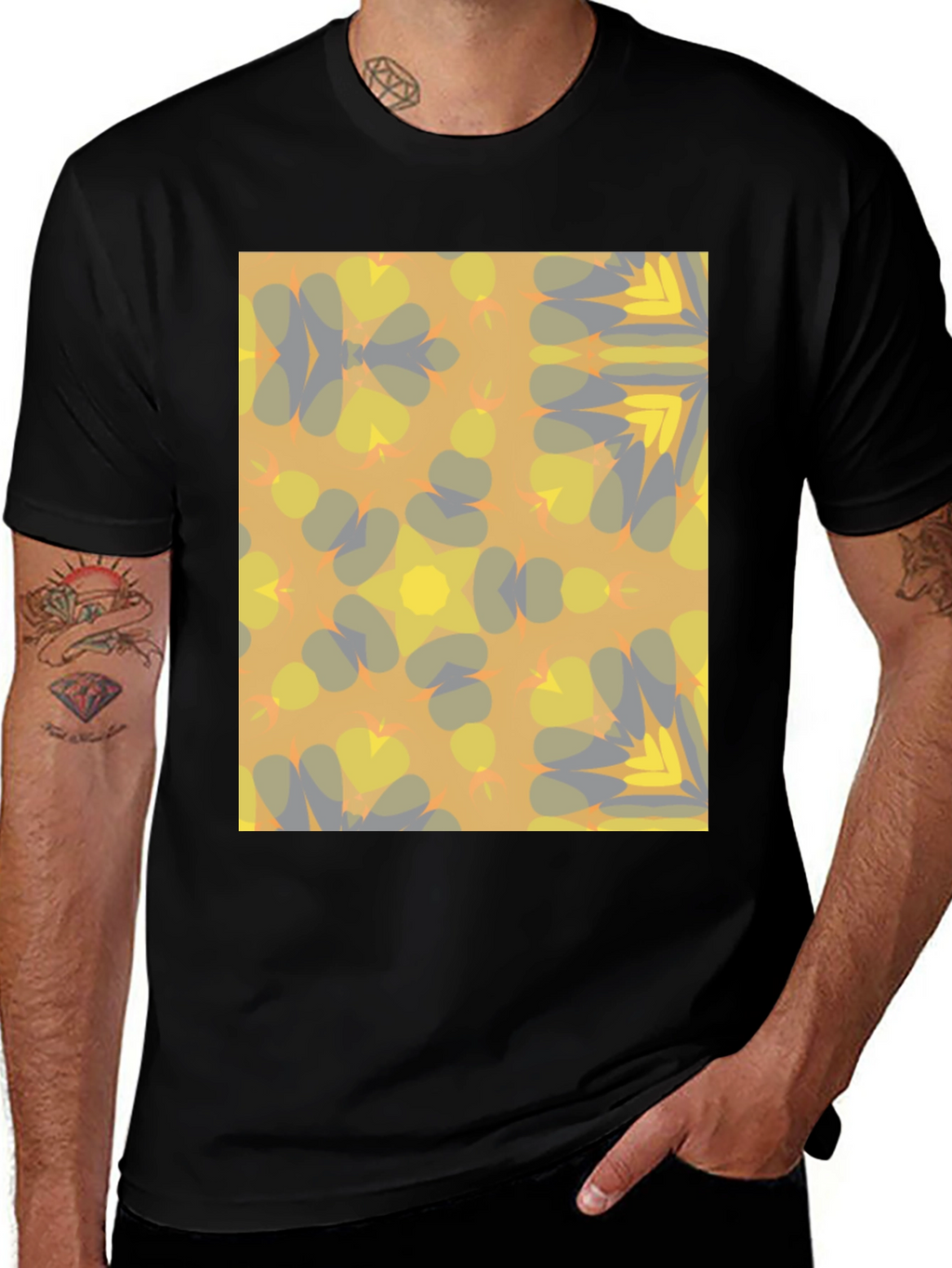 Camiseta Estampada Abstracta Hombre - Diseño Moderno