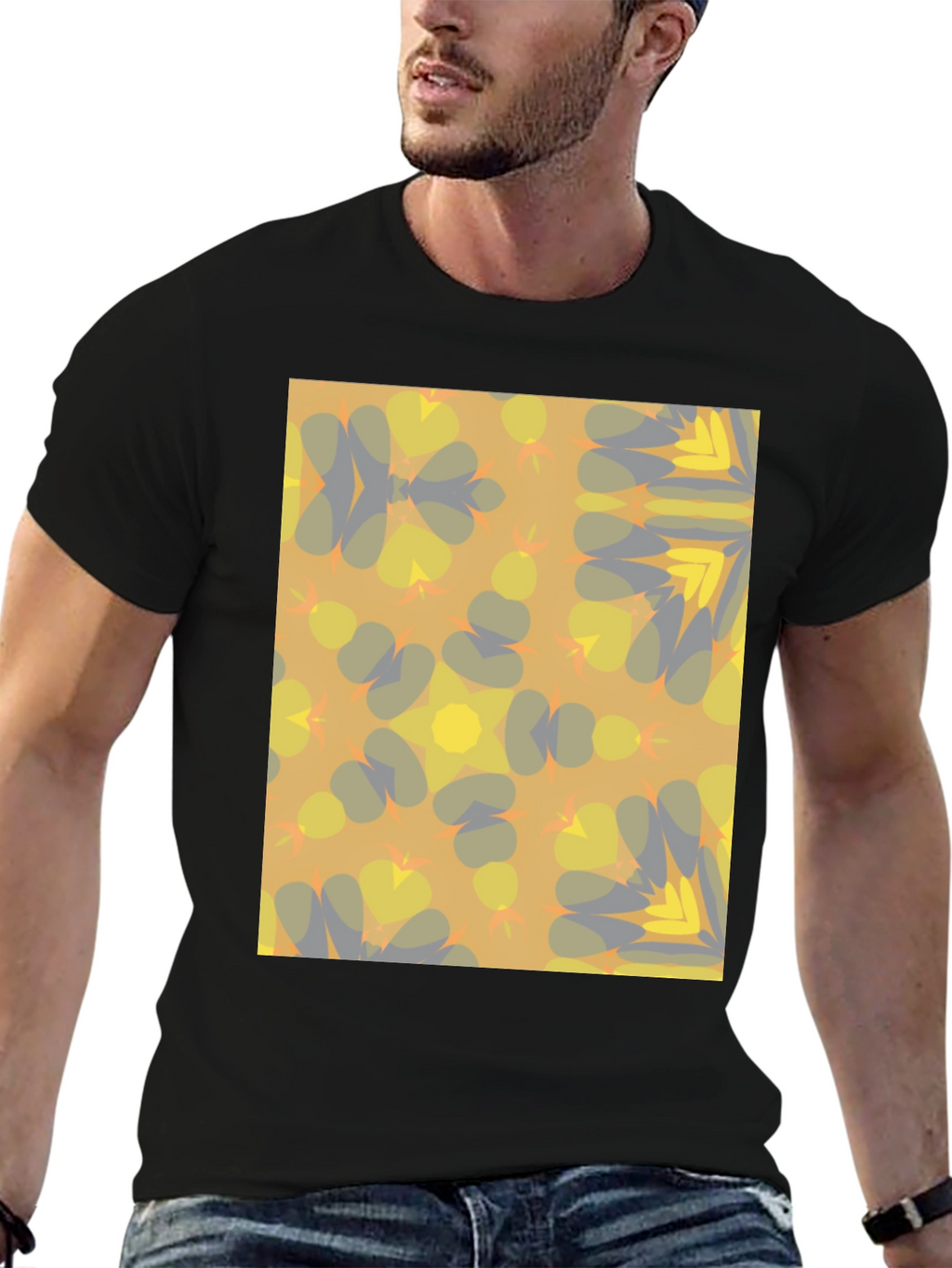 Camiseta Estampada Abstracta Hombre - Diseño Moderno