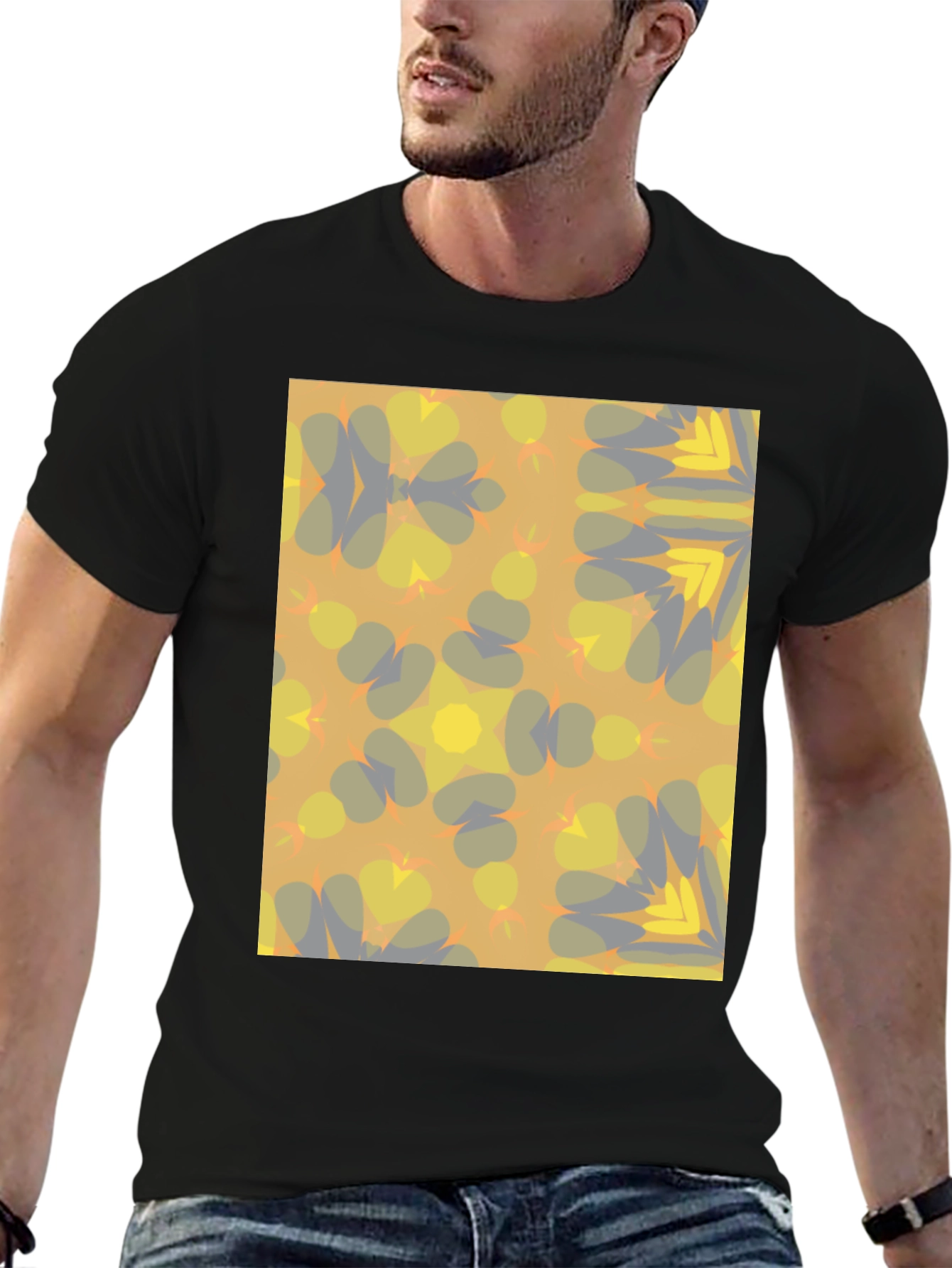 Camiseta Estampada Abstracta Hombre - Diseño Moderno