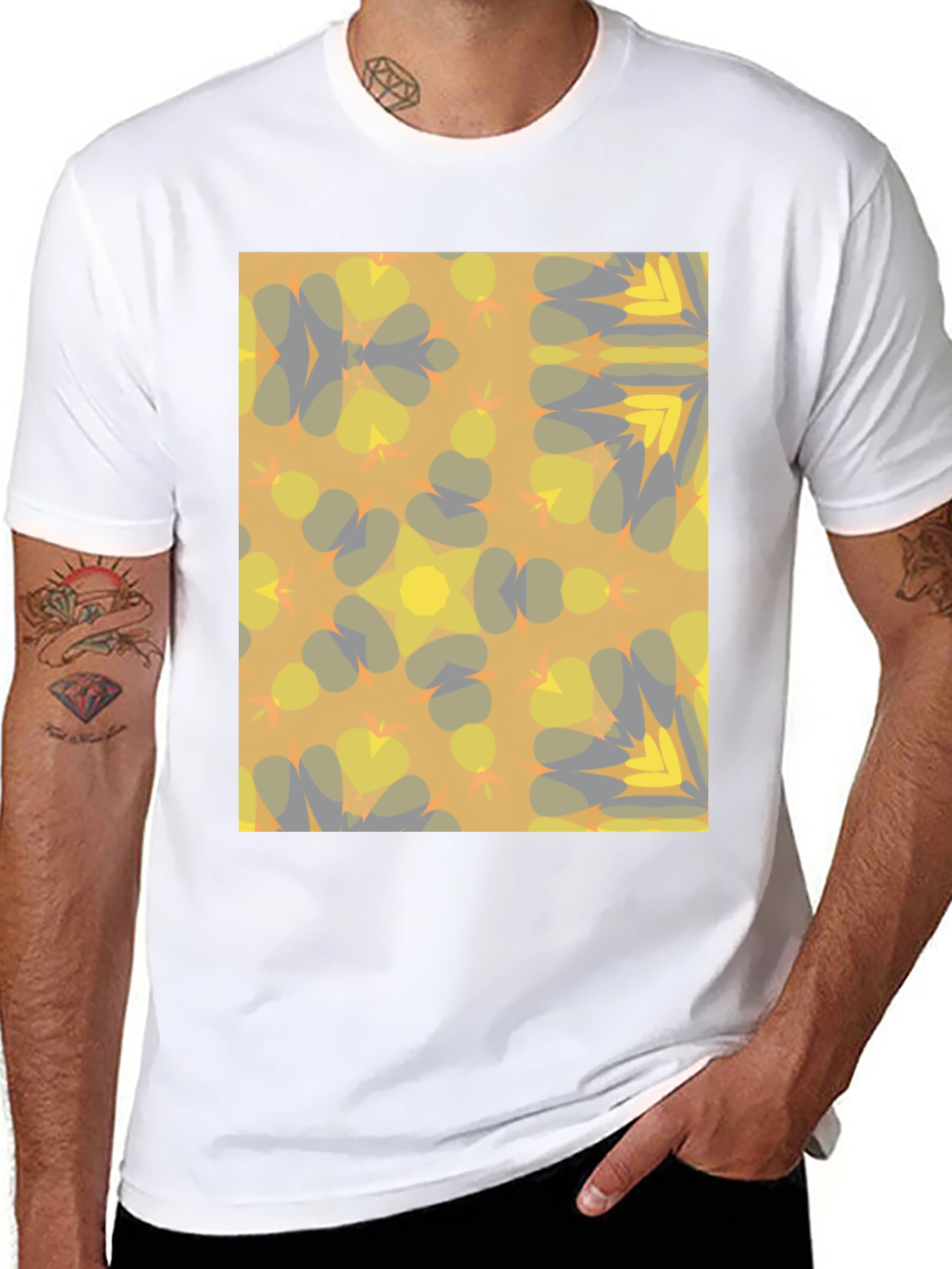 Camiseta Estampada Abstracta Hombre - Diseño Moderno