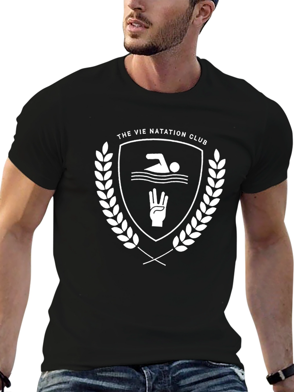 Camiseta Negra Club de Natación Vie Natation