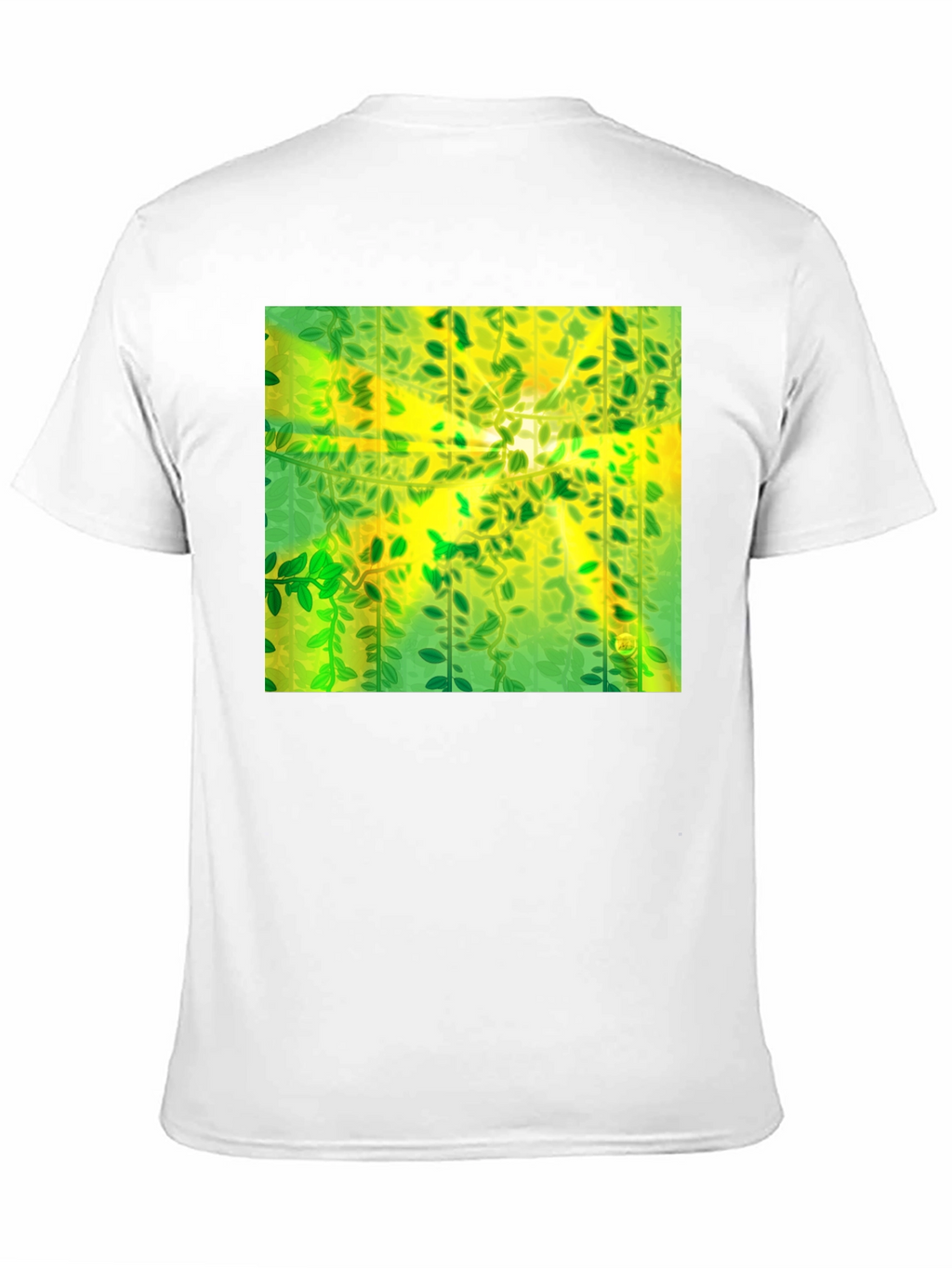 Camiseta Negra con Diseño Abstracto de Naturaleza