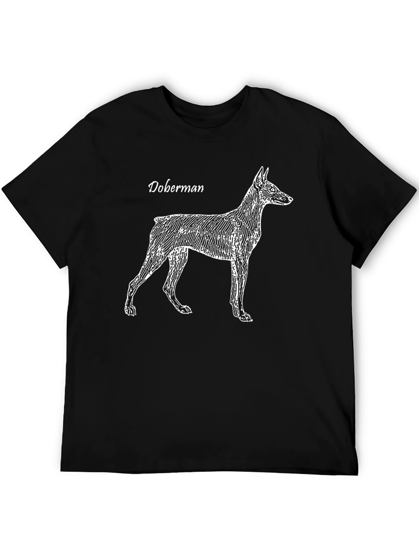 Camiseta Negra con Diseño de Doberman
