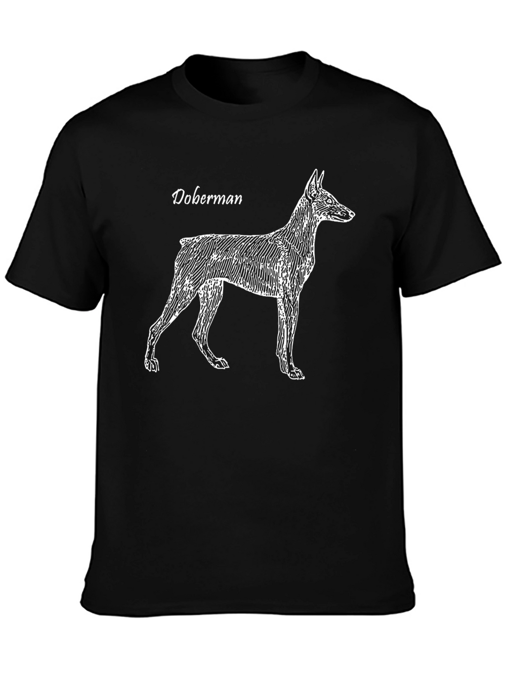 Camiseta Negra con Diseño de Doberman
