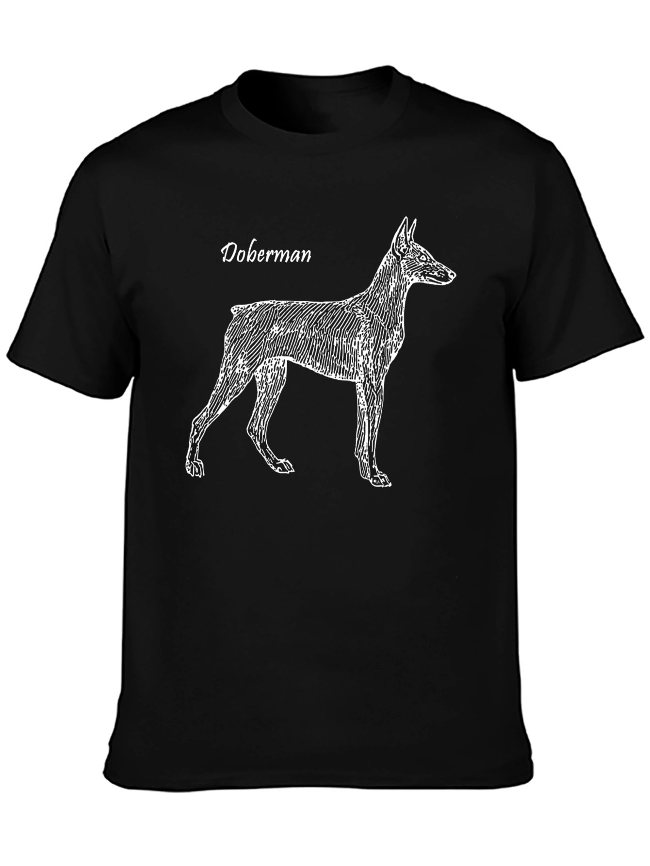 Camiseta Negra con Diseño de Doberman