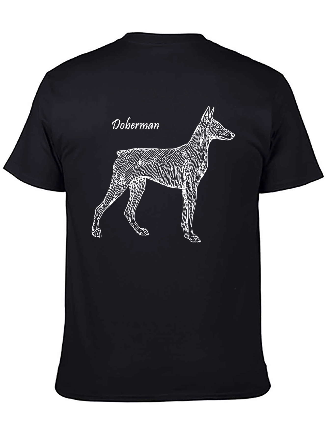 Camiseta Negra con Diseño de Doberman