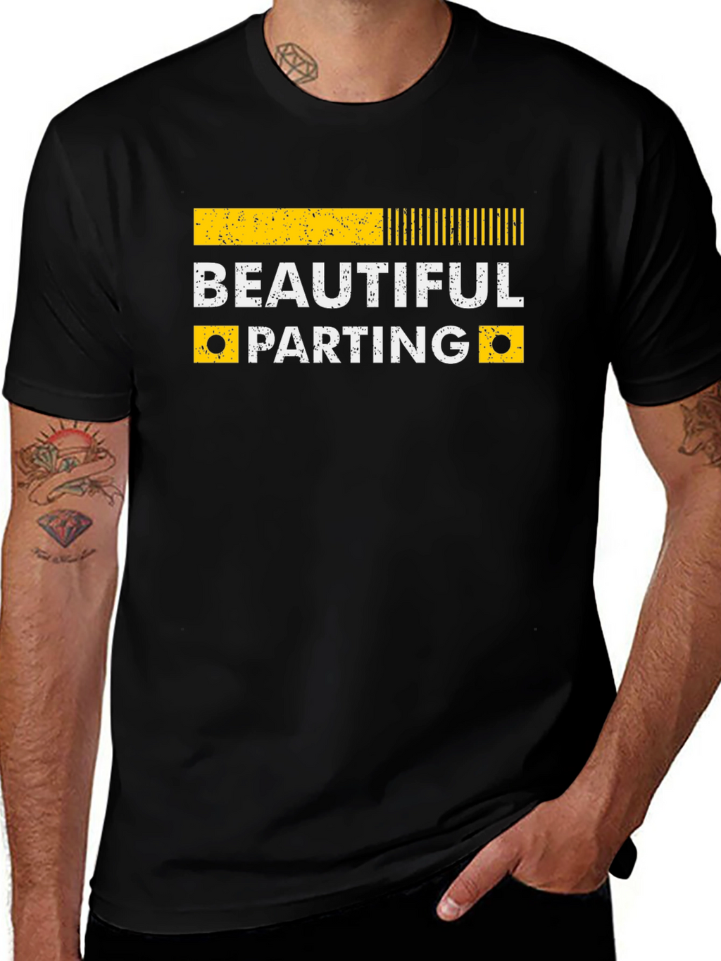 Camiseta Negra con Diseño Beautiful Parting