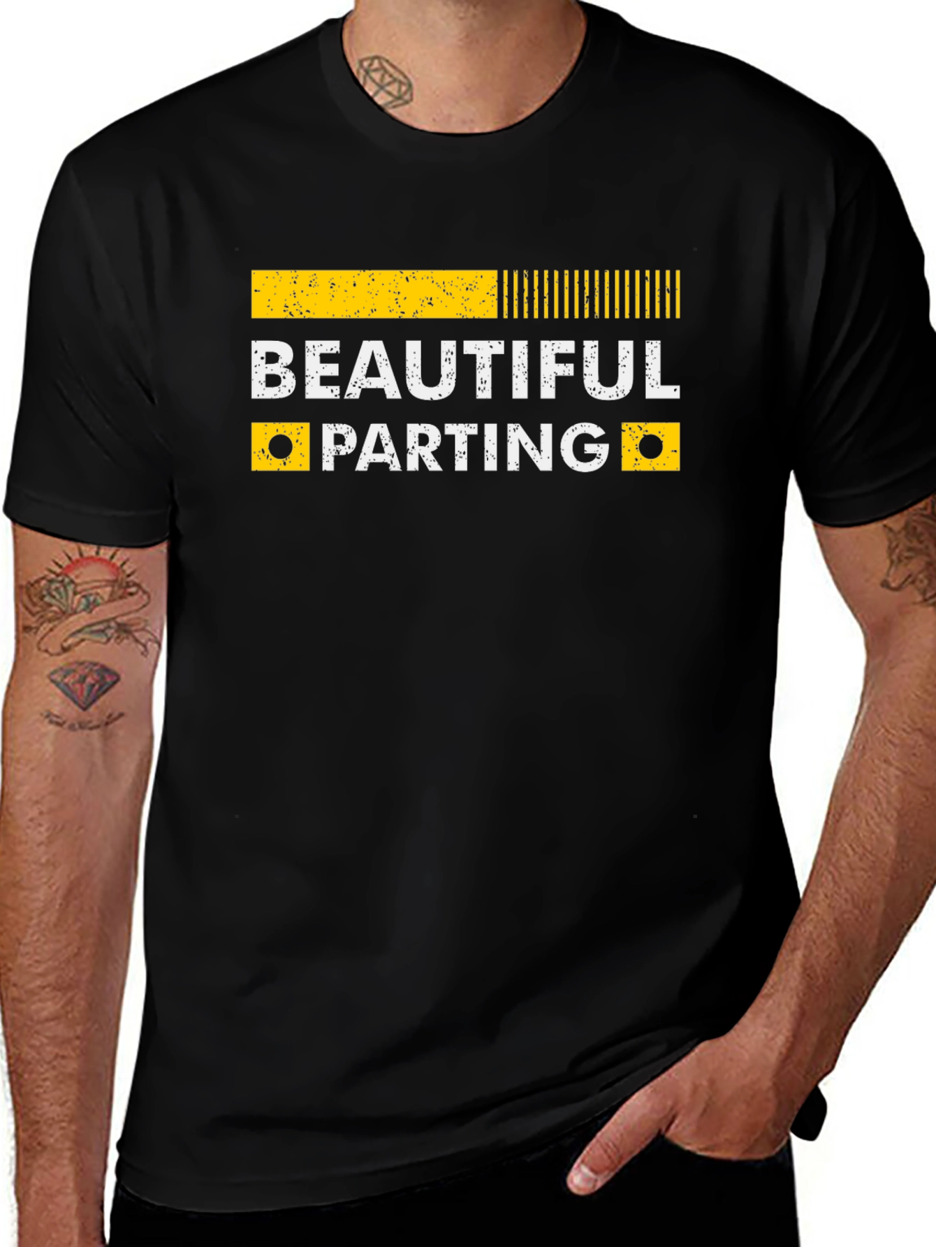 Camiseta Negra con Diseño Beautiful Parting