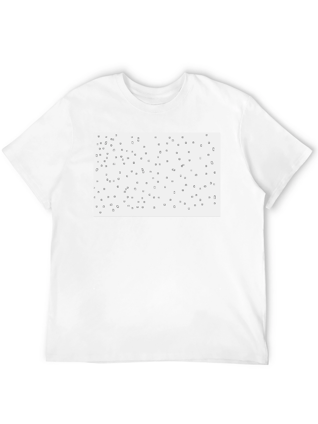 Camiseta Negra con Diseño Abstracto Cuadrado