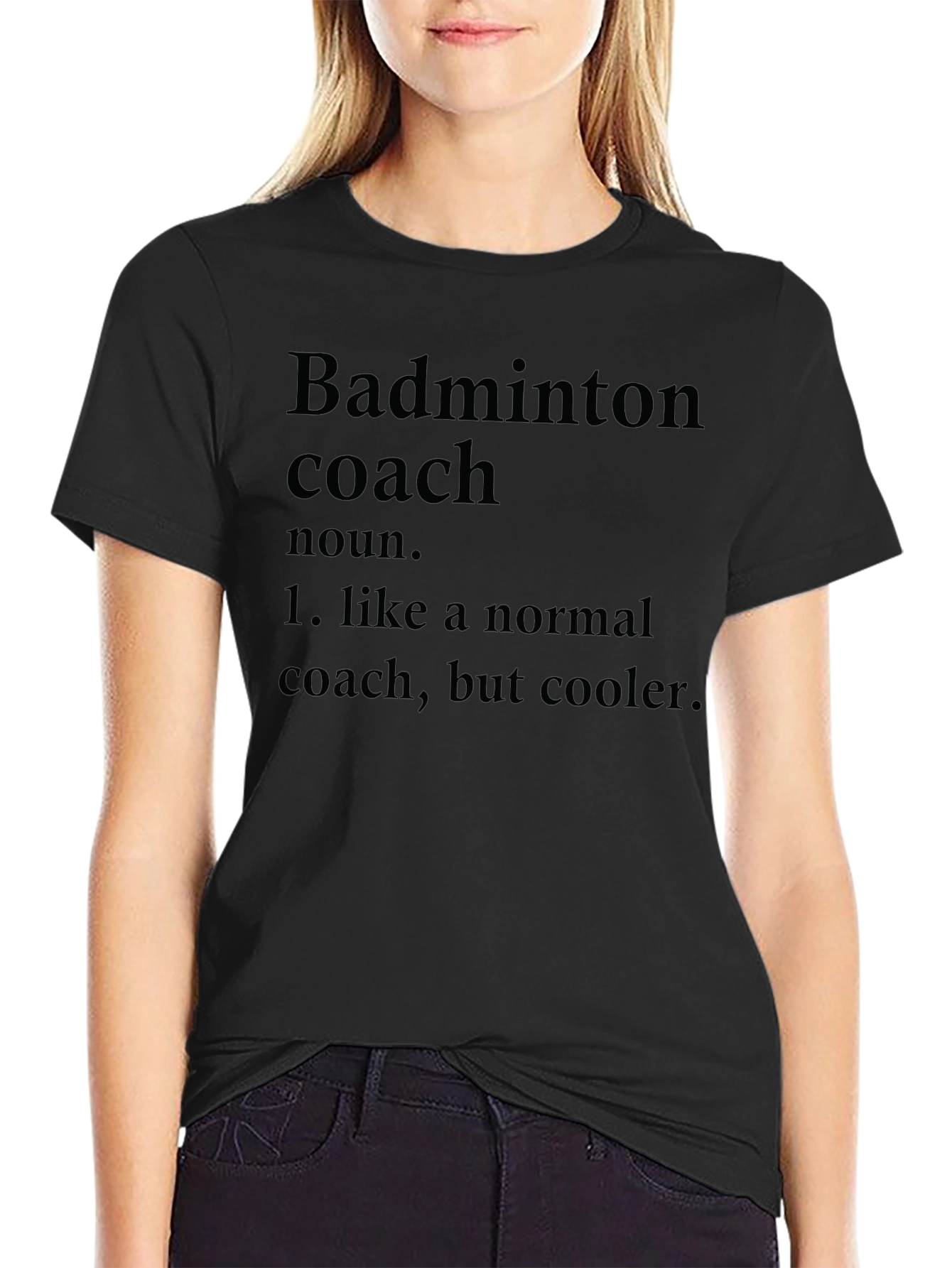 Camiseta Negra Coach Bádminton - Divertida y Cómoda