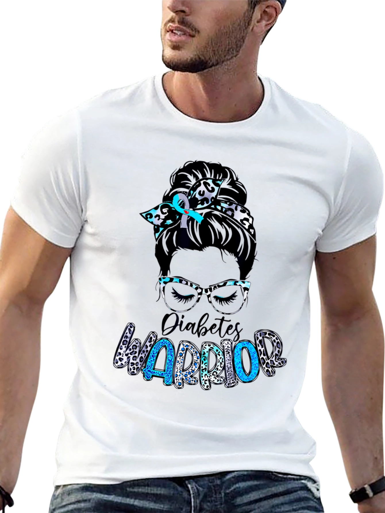 Camiseta Diabetes Warrior Messy Bun - Conciencia