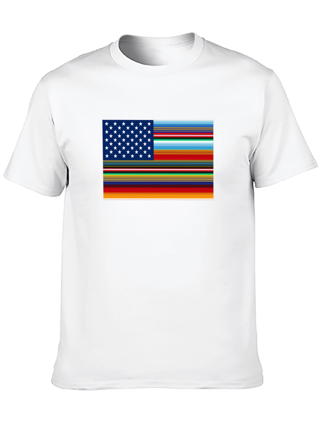 Camiseta Negra con Diseño Bandera Americana