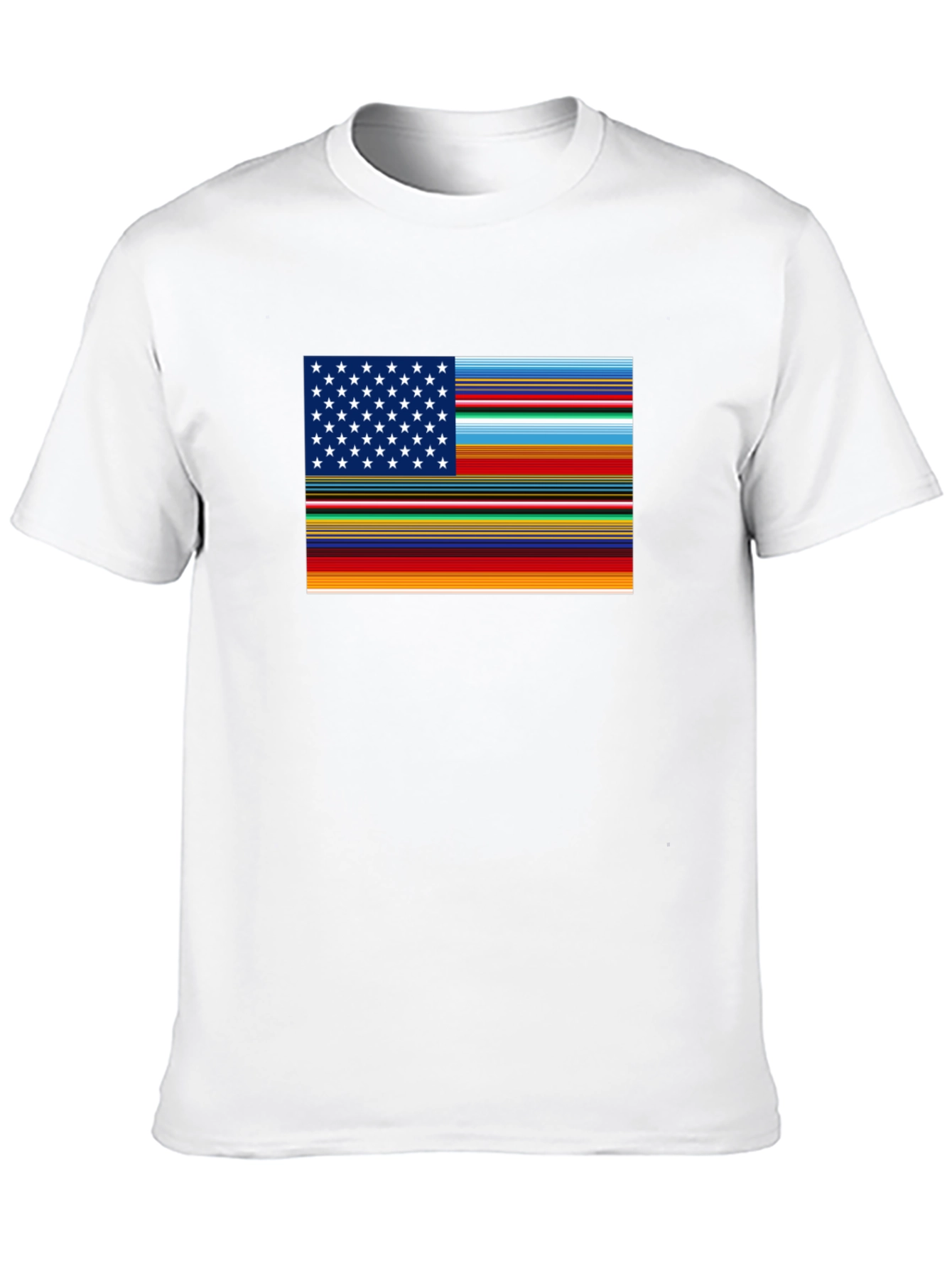 Camiseta Negra con Diseño Bandera Americana